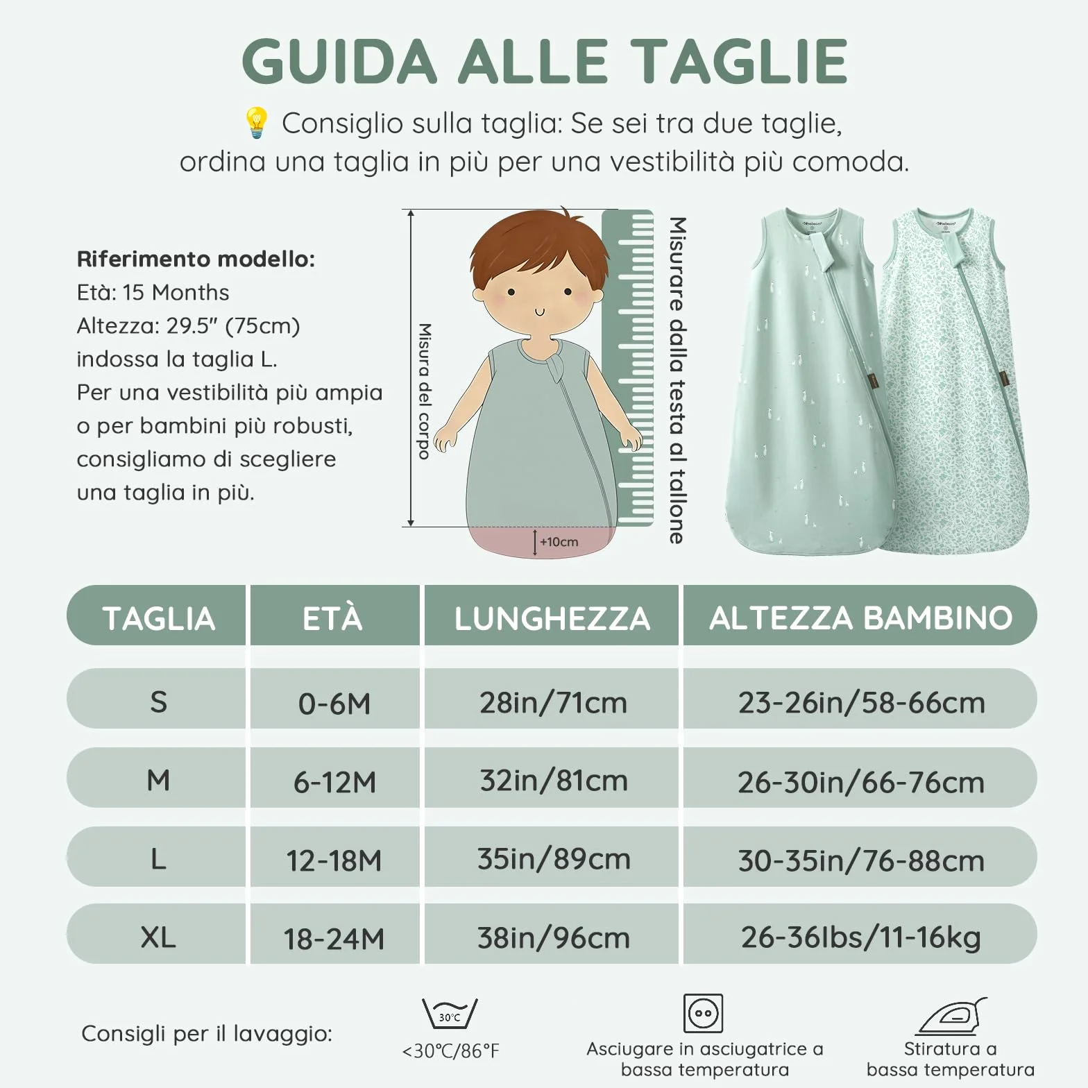 Mosebears 0.5 Tog Sacco Nanna in Cotone per Neonati, Estate - Per Bambini e Bambine