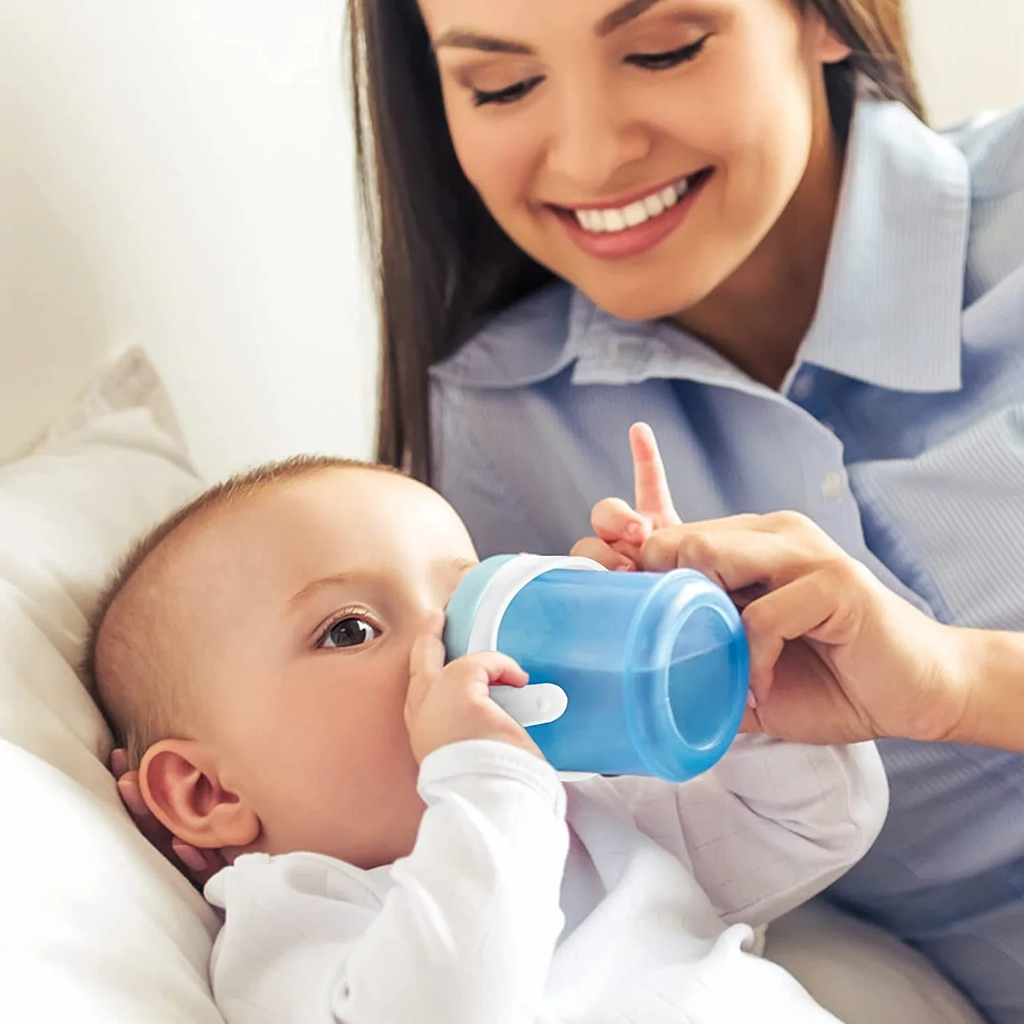Baby Feeding Portaborraccia per Allattamento, Manici per Biberon, Collo Largo Manici per Biberon Universale, Impugnatura Easy Easy in Plastica Standard per AVENT Natural Series White (pacco da 5)