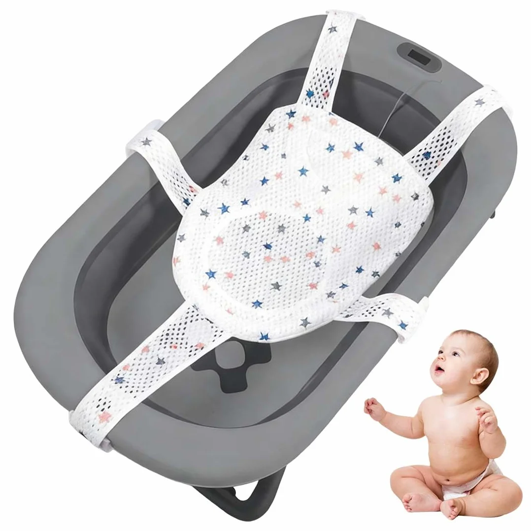 1pcs Seggiolini per bagnetto,Cuscino Bagnetto Neonato Universale, Tappetino da Bagno per Neonati, Rete Bagnetto Sedile Bagnetti, Bagnetto Supporto Sedile Regolabile,per Bambino 0-3 anni