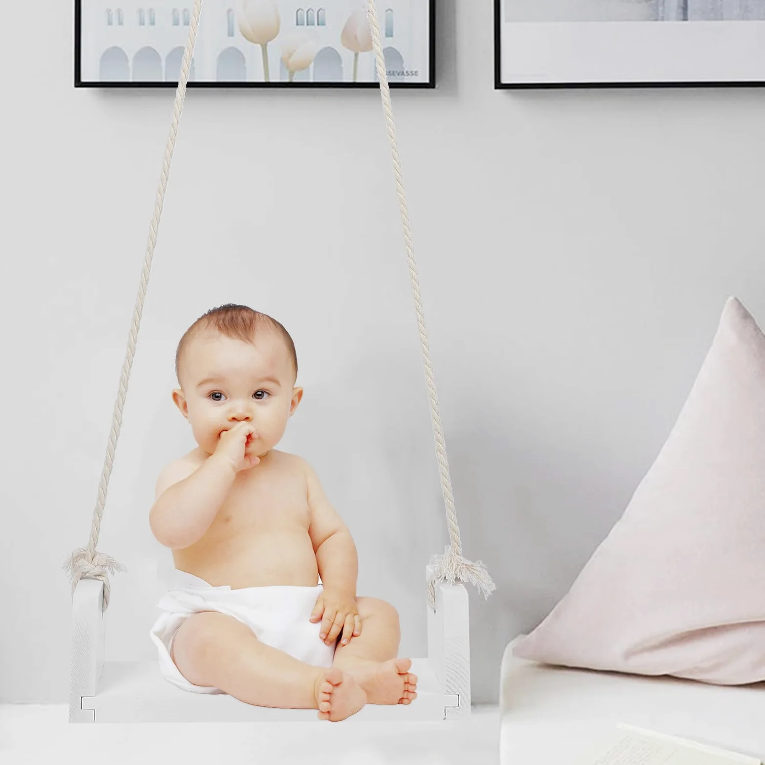 Dondolo in per Ragazzo con in Supporto Fotografia Neonatale Accessorio Versatile per Studi Fotografici e Casa per Speciali come Primo Compleanno e Cento Giorni