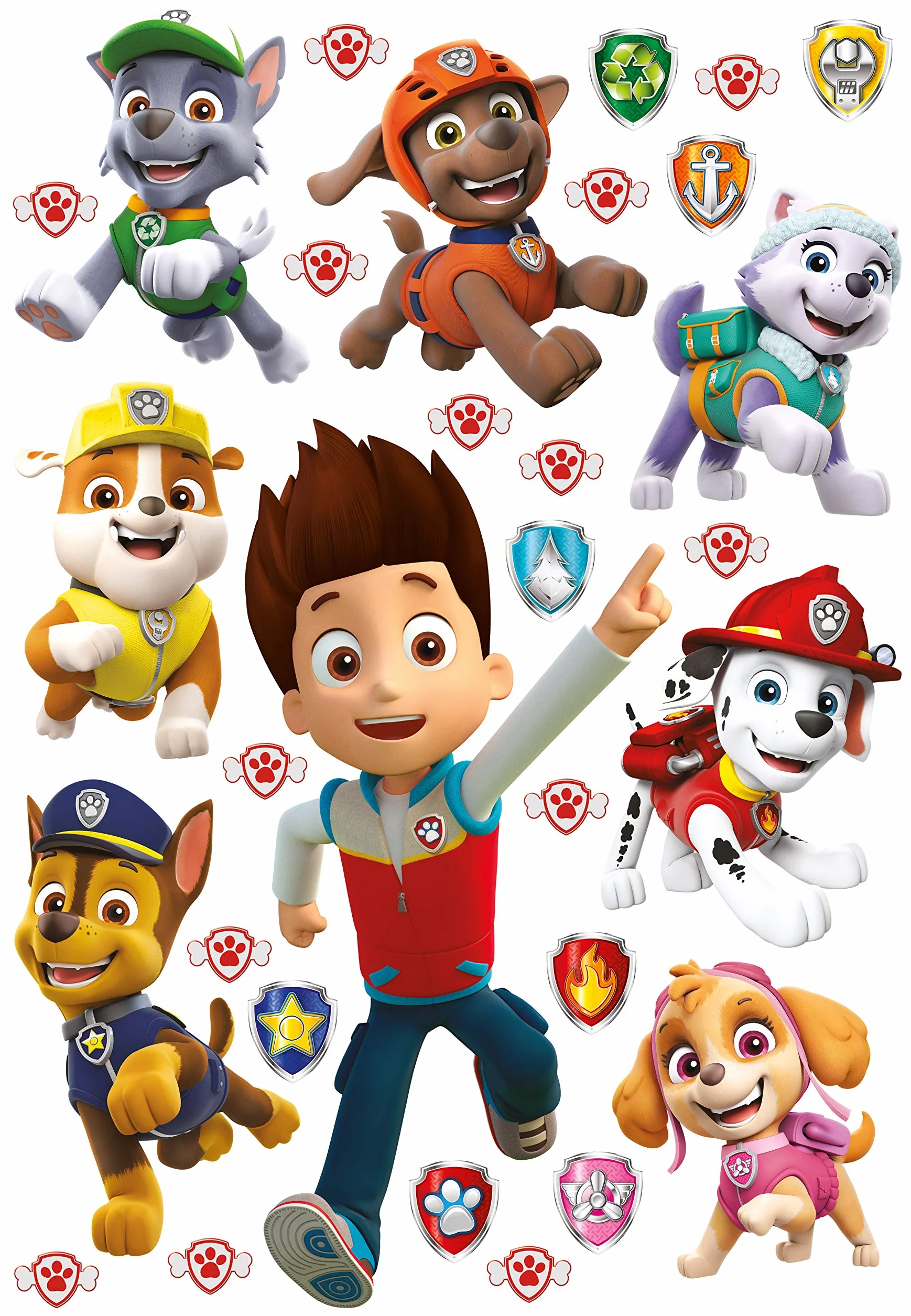 AG Design Paw Patrol Adesivi da Parete per Bambini, Adesivi Autoadesivi per Ragazzi e Ragazze, Decorazione da Parete 42,5 x 65 cm | ADK 1734