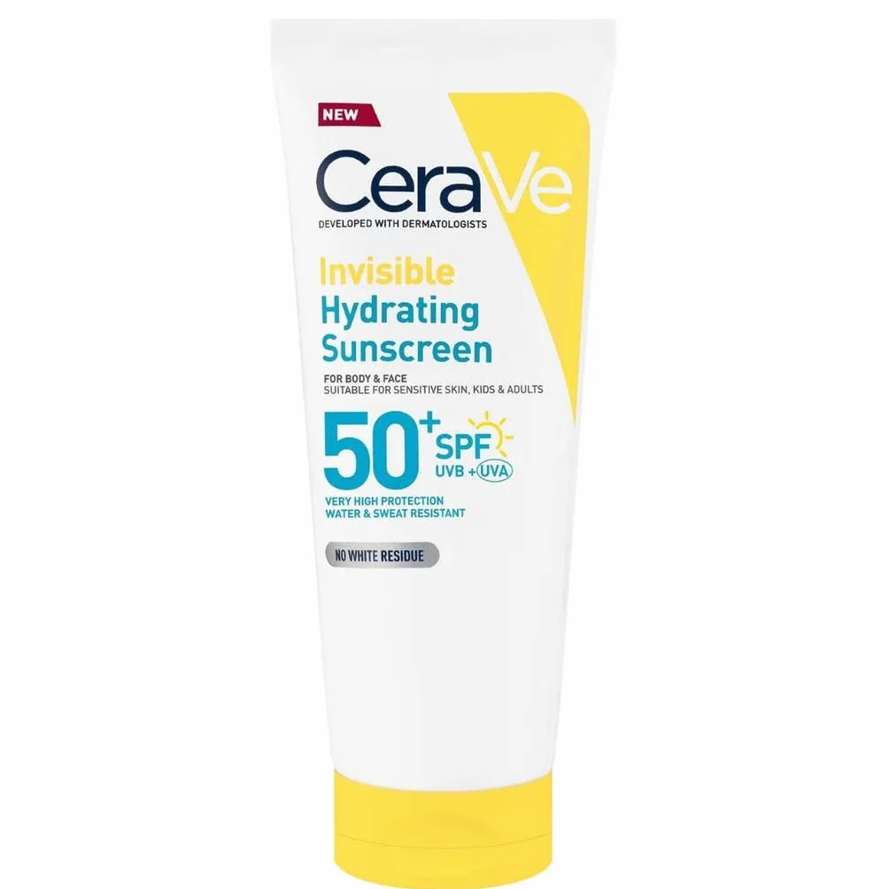 CeraVe Protezione Solare Idratante Invisibile SPF50+, Per Tutte le Tipologie di Pelle, Protezione Molto Alta, Idratazione 24 ore, Texture Leggera e Invisibile sulla Pelle, 177ml