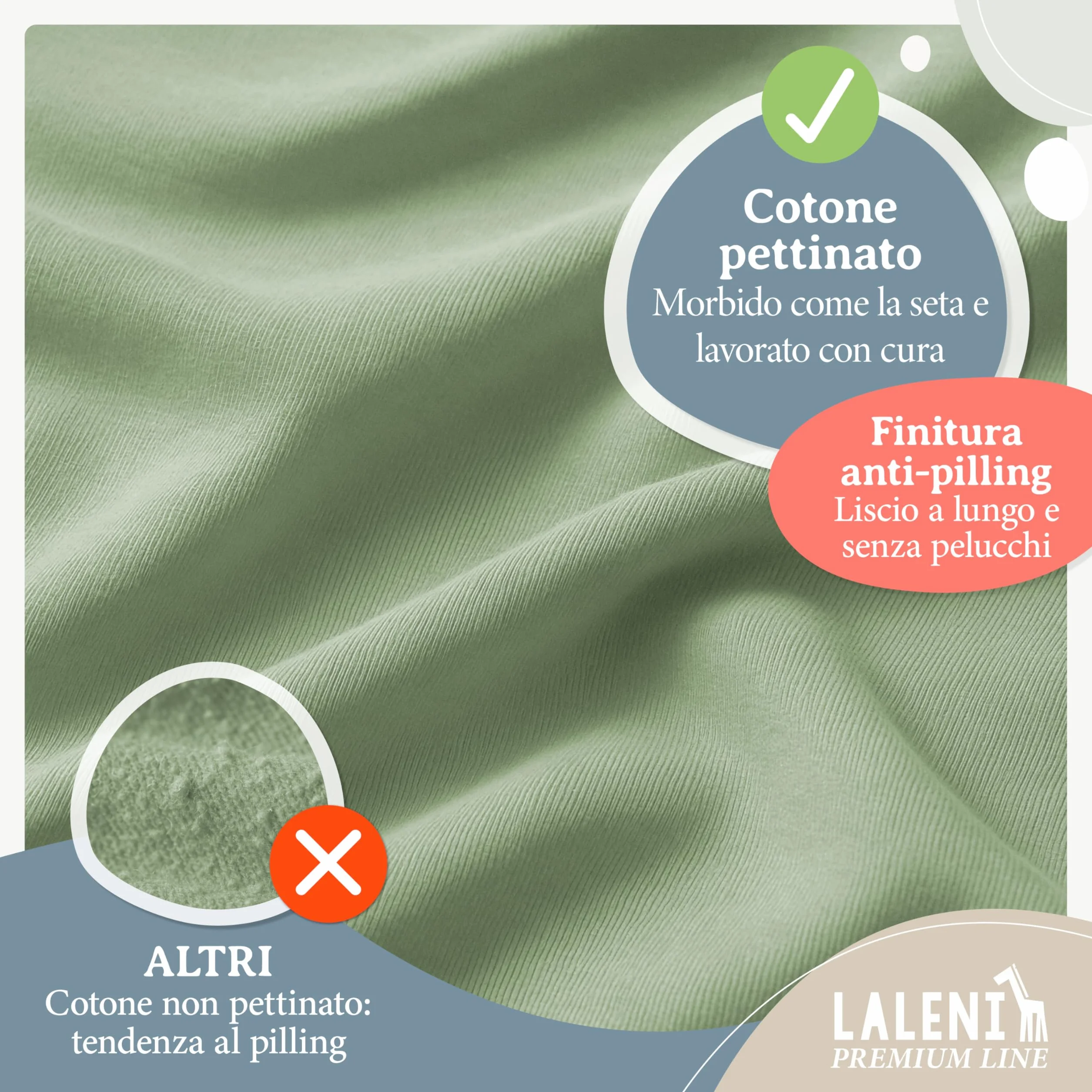 Laleni premium lenzuola culla 50x89 cm con angoli | lenzuola carrozzina neonato certificate OEKO-TEX | lenzuola con angoli 100% cotone | lenzuola lettino neonato | lenzuola per carrozzina | in verde