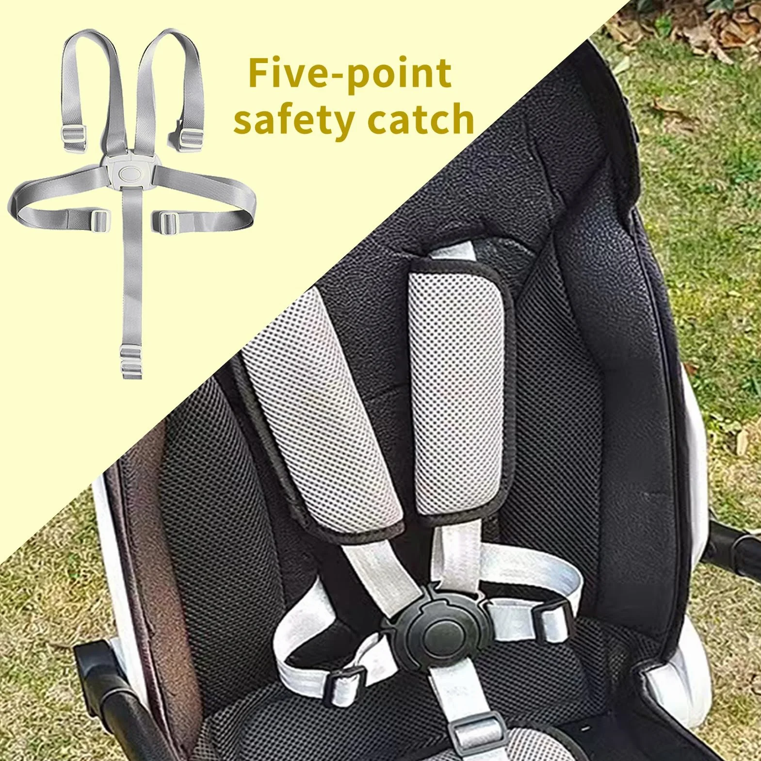 Cinture Passeggino Universali, Cintura di Sicurezza per Bambini Passeggini Cintura A Imbracatura per Seggiolone Regolabile Anticaduta Cinghia Per Seggiolino Auto Carrozzina e Seggiolon (Set A)