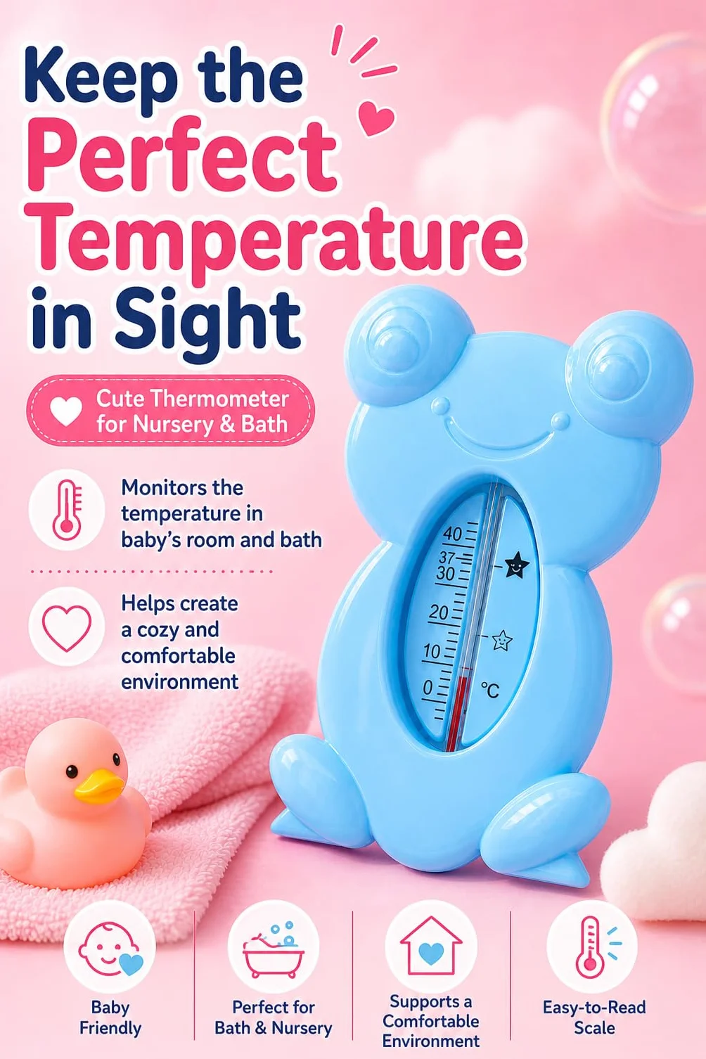 Kit Cura Neonato, Set Igiene Neonato con 13 Accessori Essenziali, Kit Neonato Igiene Nascita con Trousse Toilette Bambino, Kit Bagnetto Neonato, Spazzola, Termometro e Kit Unghie Neonato, Blu