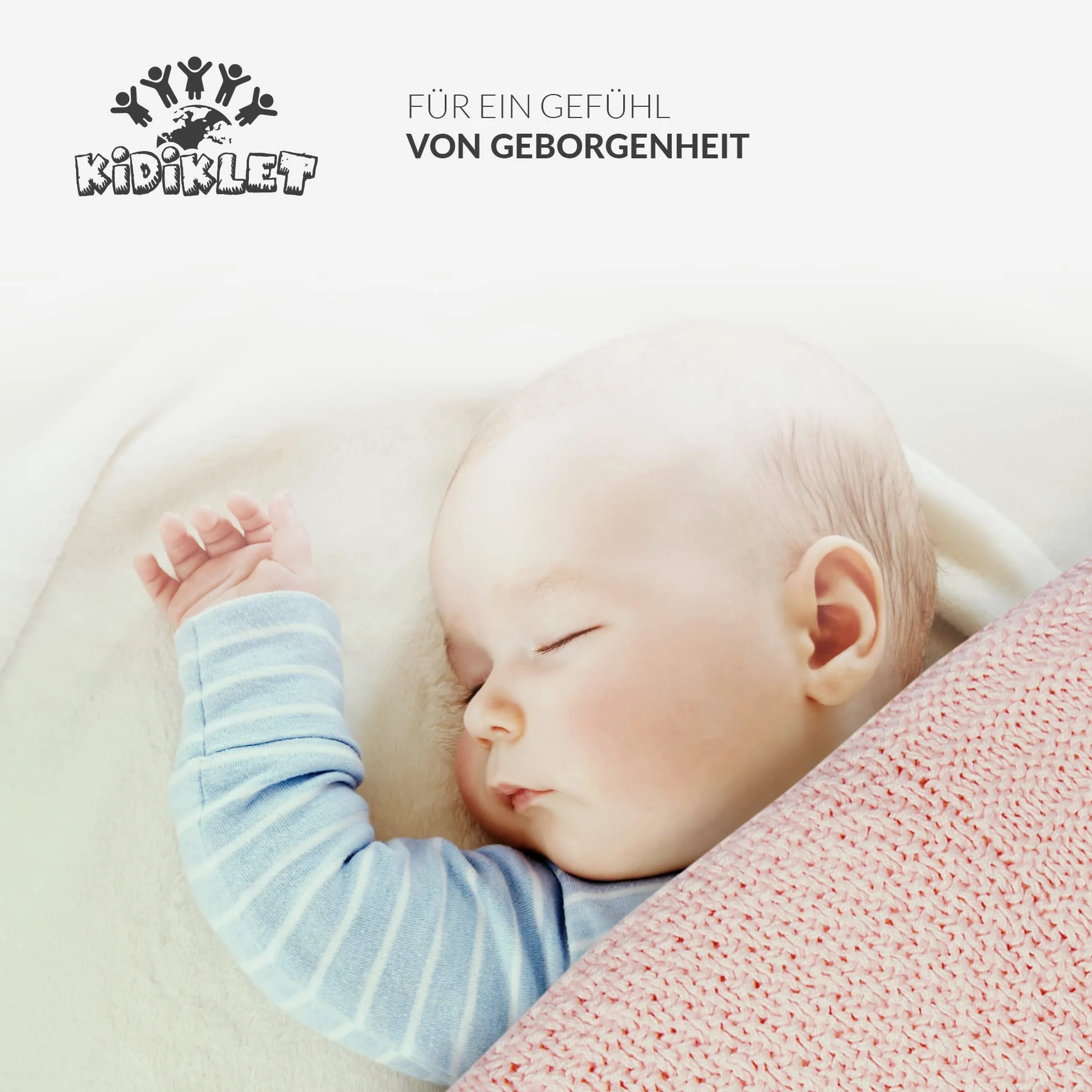 Coperta per neonati in 100% cotone biologico, certificato Oeko-Tex (80 x 100 cm), priva di sostanze nocive, ideale come accessorio per bambini e bambine, senza tessere