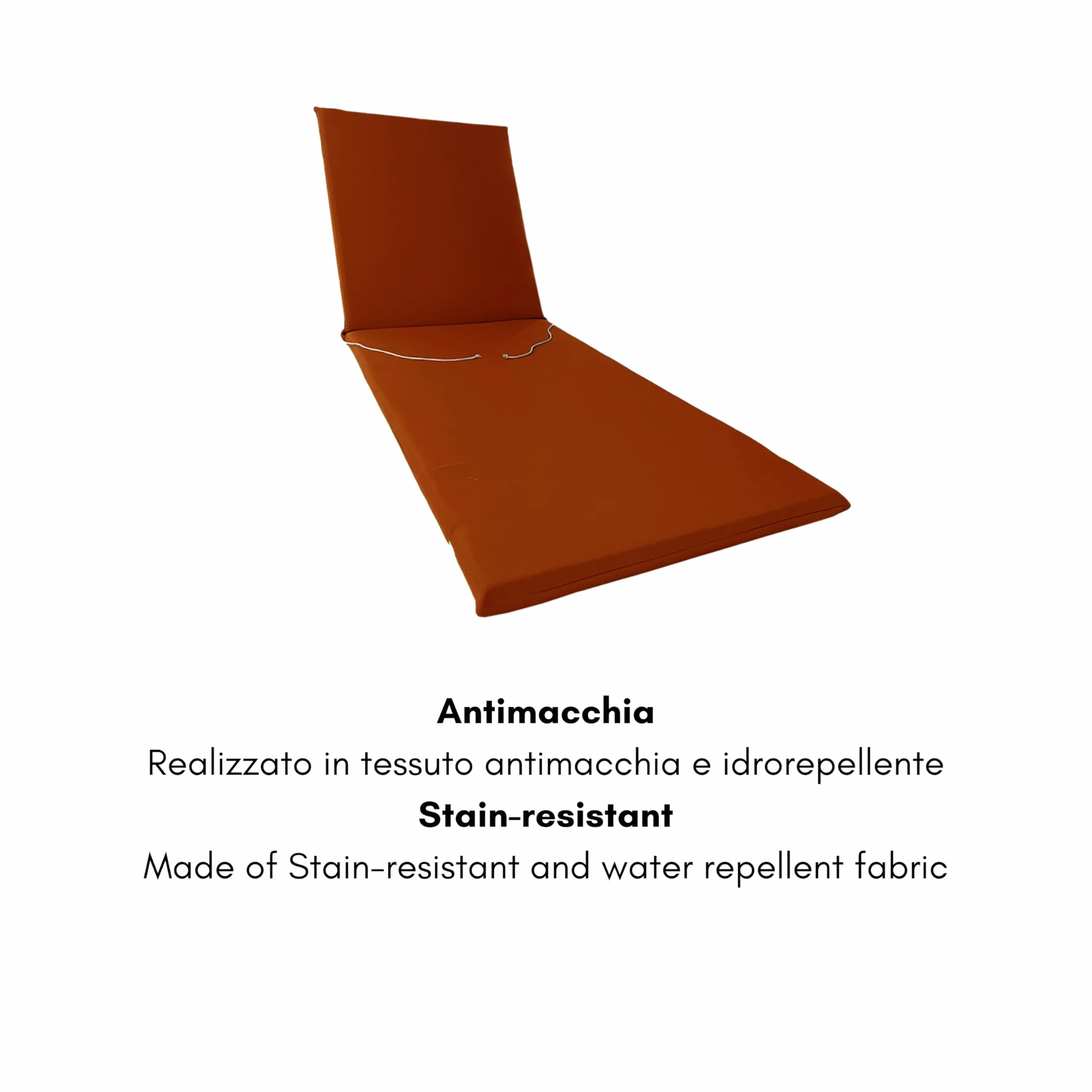 Il Tuo Artigiano Design Cuscino per Lettino Prendisole Pieghevole in Cotone - Semi-idrorepellente e Anti-macchia - Materassino artigianale made in Italy (Ruggine)