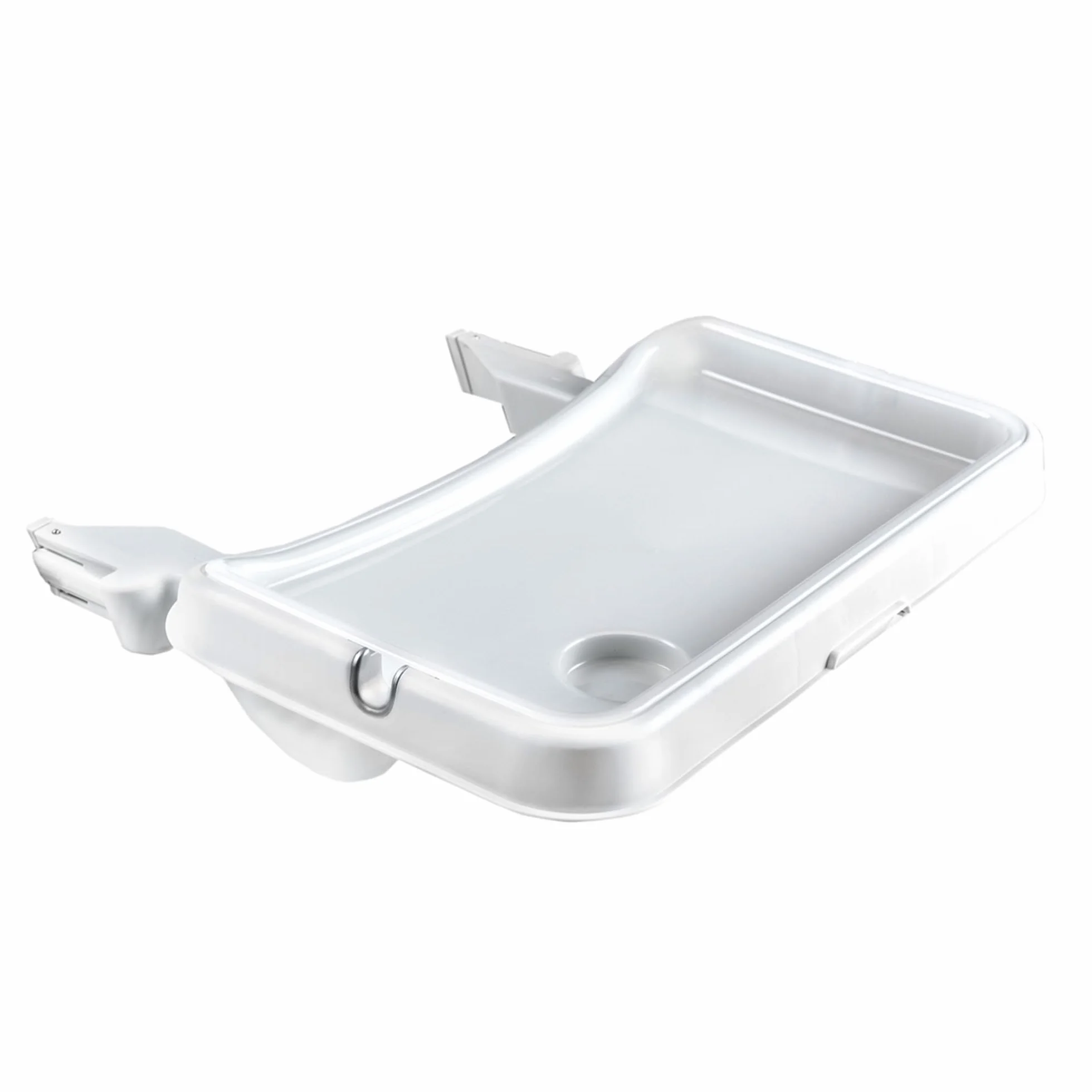 hauck Alpha Tray, Bianco - Vassoio Pappa 3in1 per Seggiolone Alpha+ e Beta+ - con Riduttore di Seduta, Bordo Rialzato e Portabicchiere - Regolabile in Profondità - Facile da Pulire