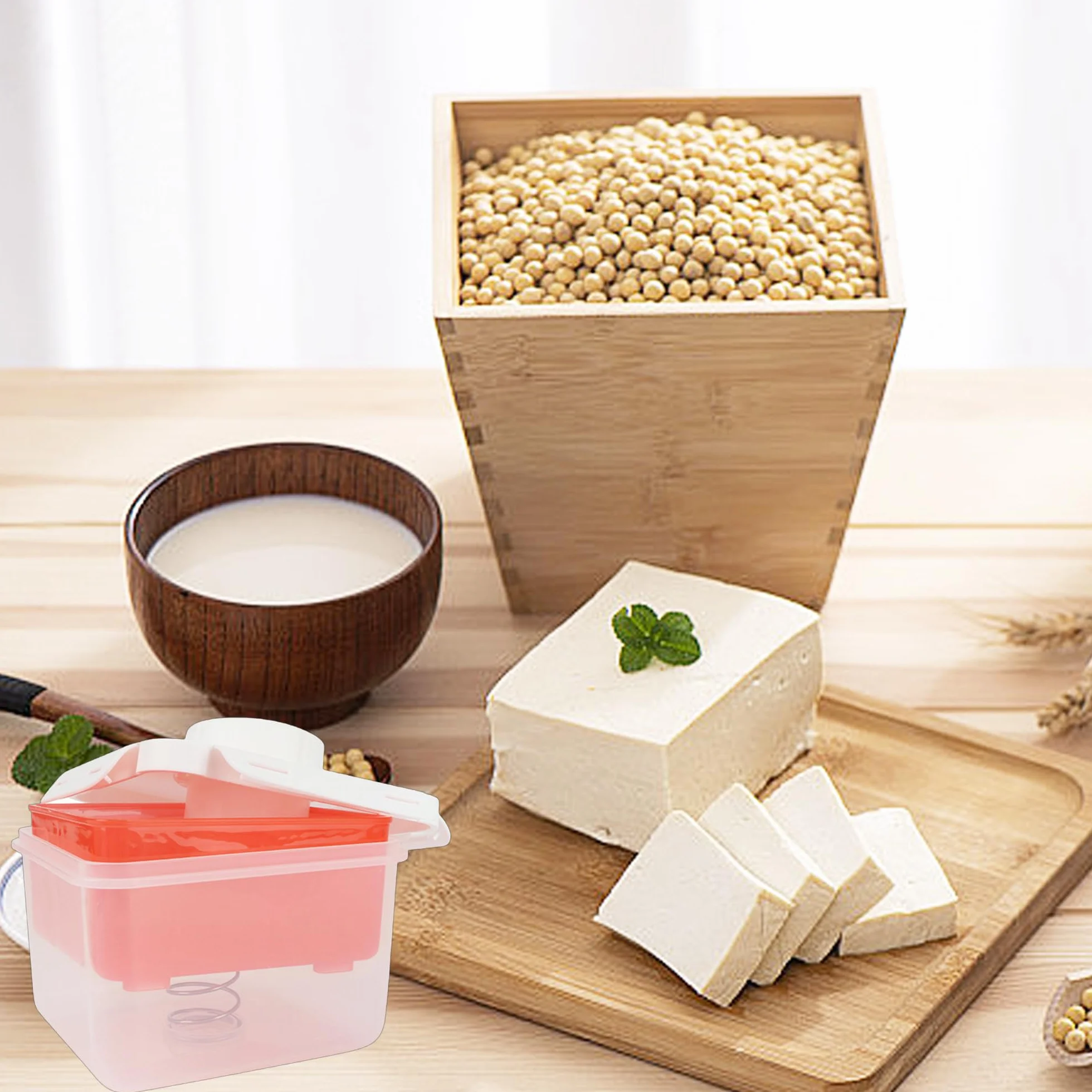 Pressa Tofu, Scolapressa Tofu Fatta In Casa, Pressa Tofu Originale, Può Essere Lavata In Lavastoviglie Per Migliorare La Qualità Del Piatto, Adatta a Tutti i Tipi Di e Formaggio (Rosso)