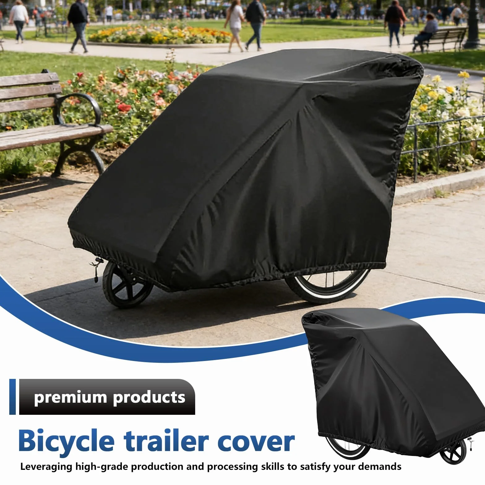 Copertura Universale per Rimorchio, 140 X 84 X 99 cm Copertura per Rimorchio Bici, copertura per rimorchio per Bicicletta, 420D Carrello Bicicletta Rimorchios Copri per Rimorchios per Bicicletta