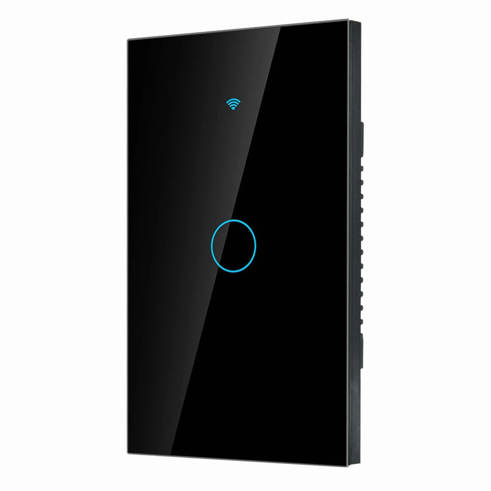 Interruttore Smart WiFi Interruttore touch a 1 via AC 90-250 V App a giro singolo Sistema di controllo remoto wireless Controllo vocale Wi-Fi (nero USA)(Nero)