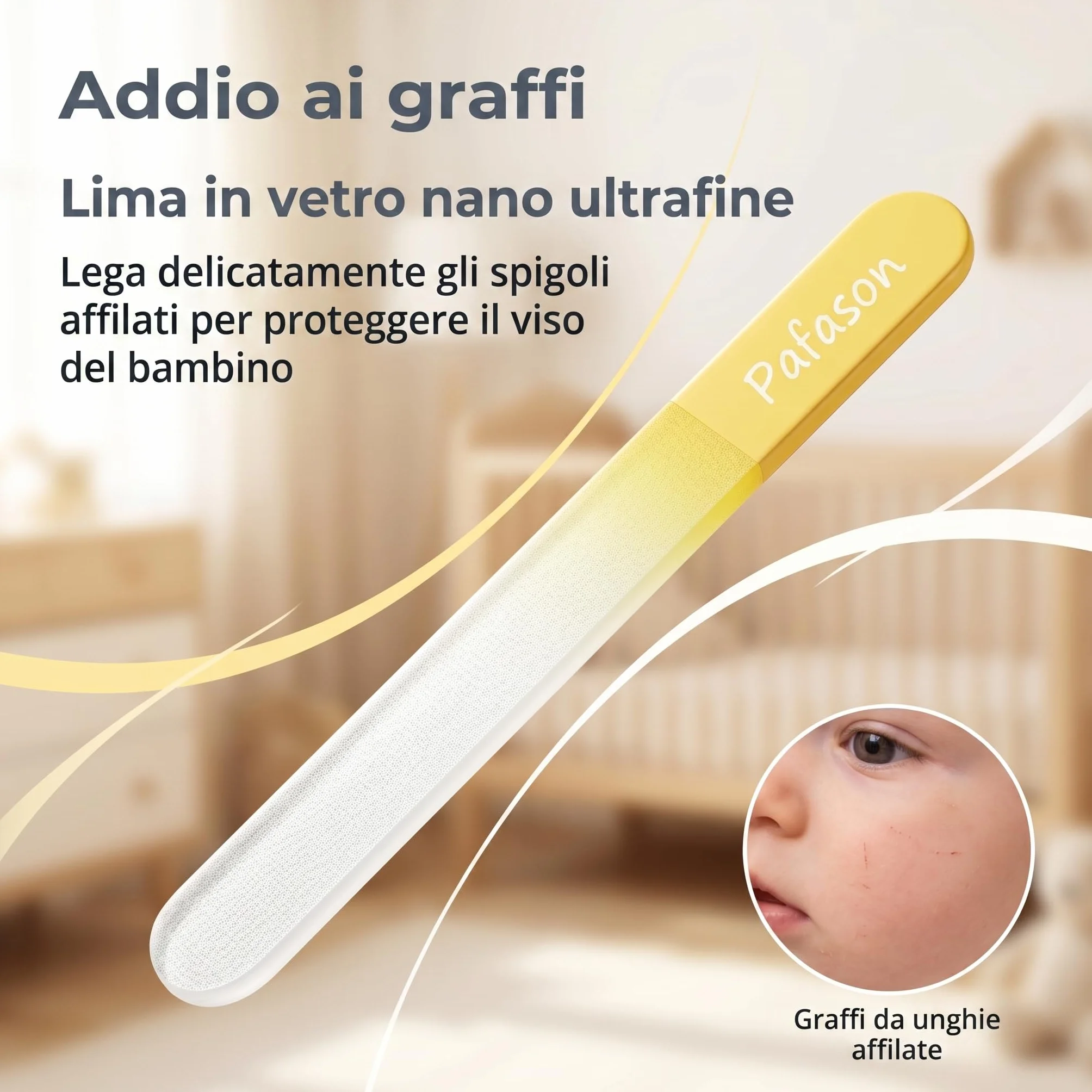 PAFASON Bambino Rotonda Punta Sicurezza Manicure Unghia Cesoie e Bambino Vetro Lima Unghia Set, Acciaio Inossidabile, Ceco Galleggiante Vetro, Ideale per Neonato, Neonati, Bambini Piccoli