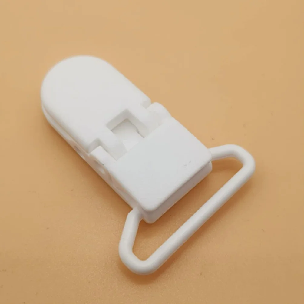 10 pezzi riutilizzabili in plastica distintivi clip per bambini manichini ciucci clip per giocattoli per bambini artigianato bianco design utile
