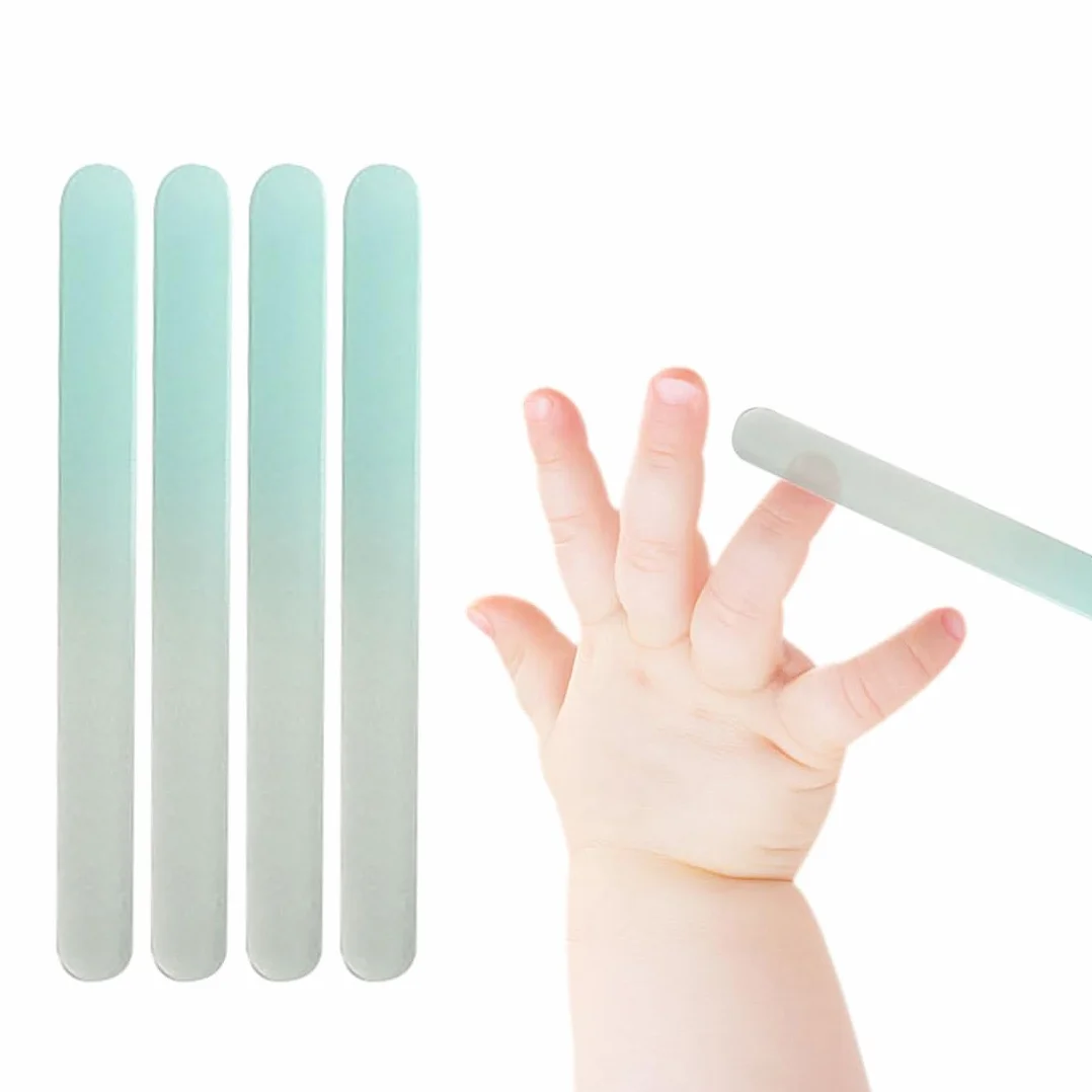 4 Pezzi Lime Per Unghie In Vetro Lista Nascita Bebè, Blu, Per Bambini E Mamme, Dimensioni 9Cm X 1Cm X 0.3C