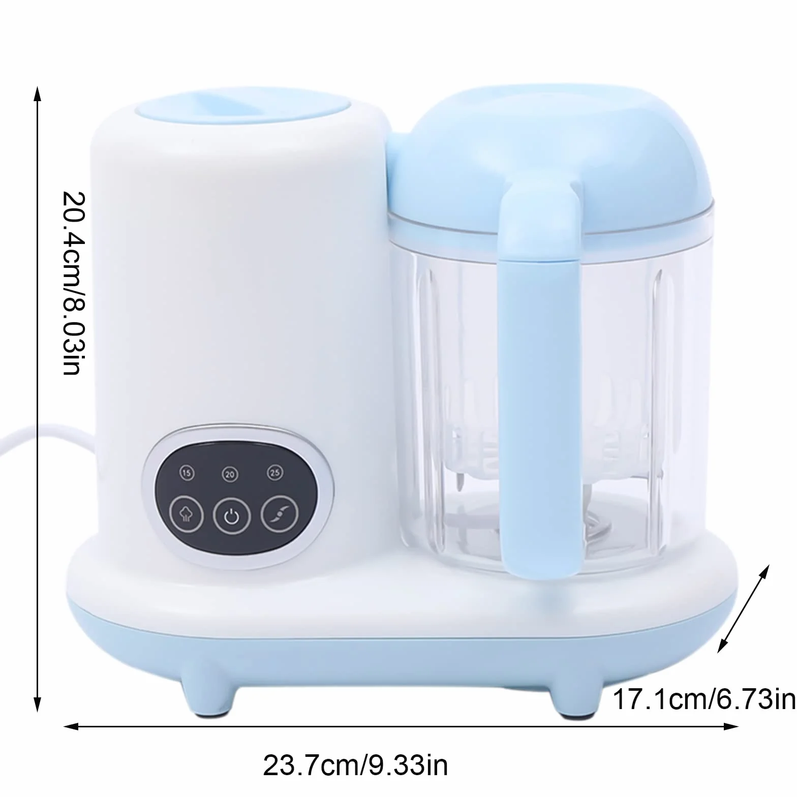 Preparatore per alimenti per bambini, 237 x 171 x 204 mm, frullatore 1050 ml, serbatoio acqua 180 ml, 50 Hz, 300 W