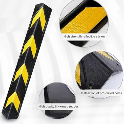 Protezioni angolari riflettenti da parete, a strisce gialle, per garage, parcheggio, magazzino, ufficio, lunghezza 60 cm, migliorano la sicurezza e la visibilità