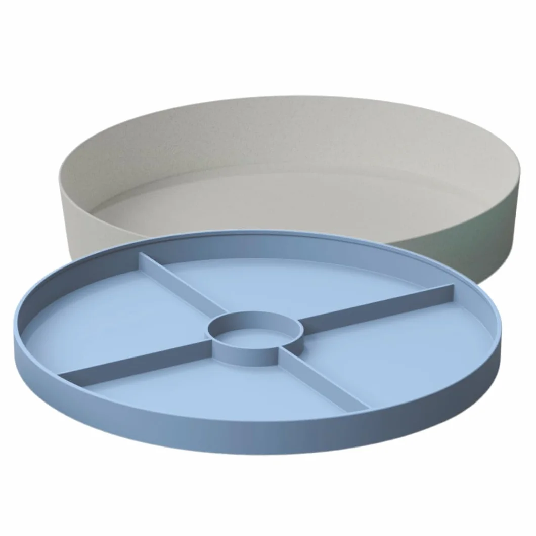 Jellystone Designs, Vassoio da Gioco Tray Play 2 in 1 con Coperchio, Gioco Sensoriale per Bambini dai 3 Anni di età, in Fibra di bambù e Melamina, Soft Blue, 35,5X 6 cm