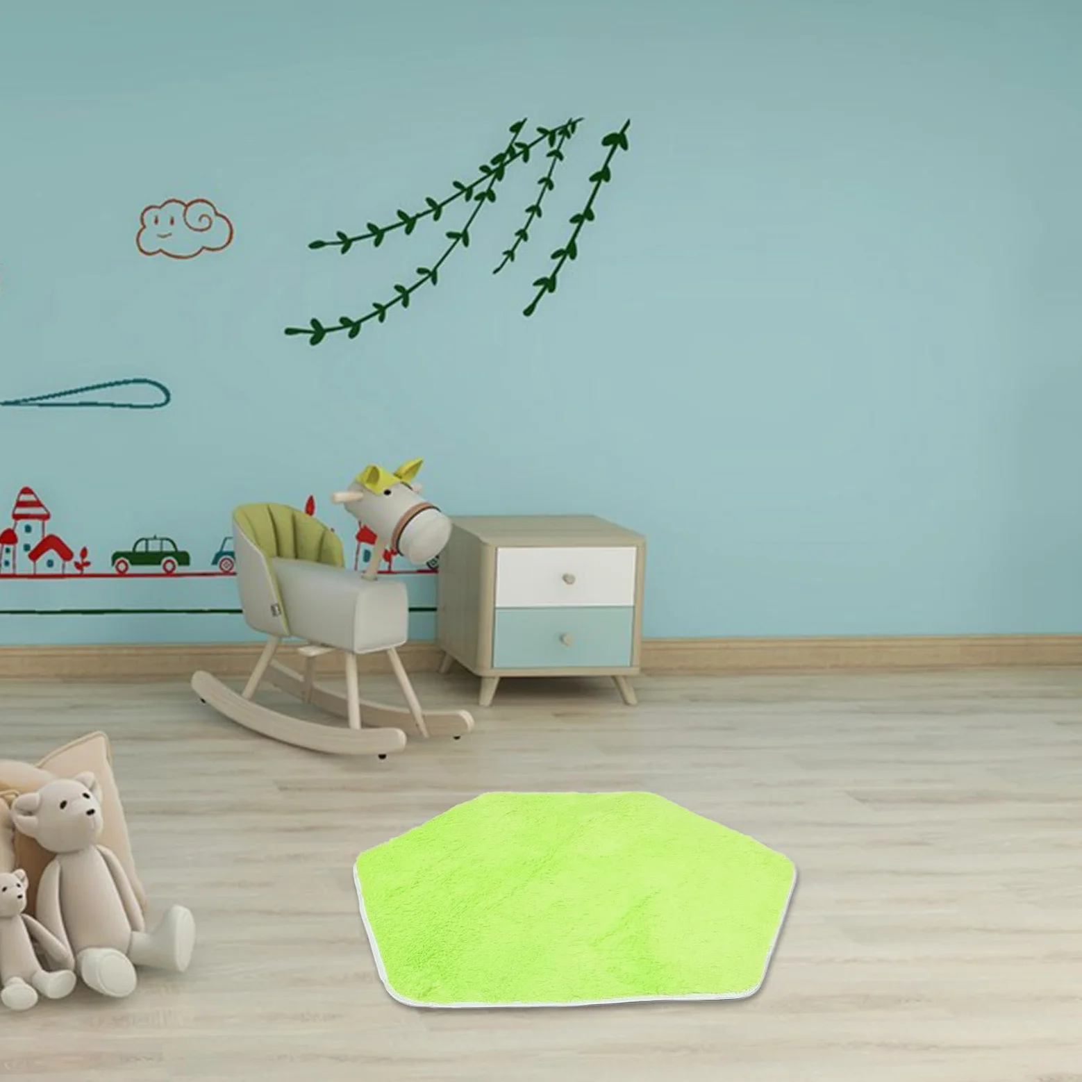 Tappeto Esagonale Morbido in Velluto per Bambini, Protegge la Pelle Delicata, Adatto a Camerette e Soggiorni, Tappetino Gioco Play Mat Innovativo per Neonati e Bambini