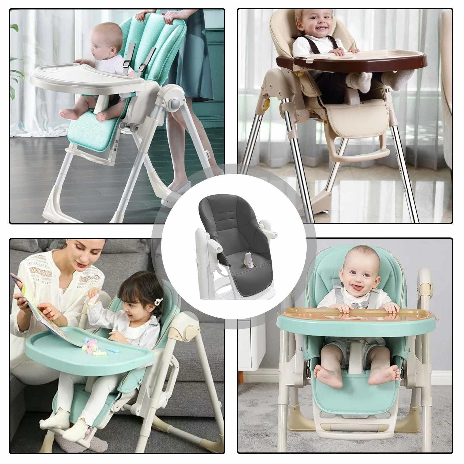 Fodera per Sedia da Pranzo per Bambini | Cuscini per Sedia da Pranzo in Pelle PU | Fodera per cuscino per seggiolone | Copriseggiolone Universale per Peg Perego, Tatamia