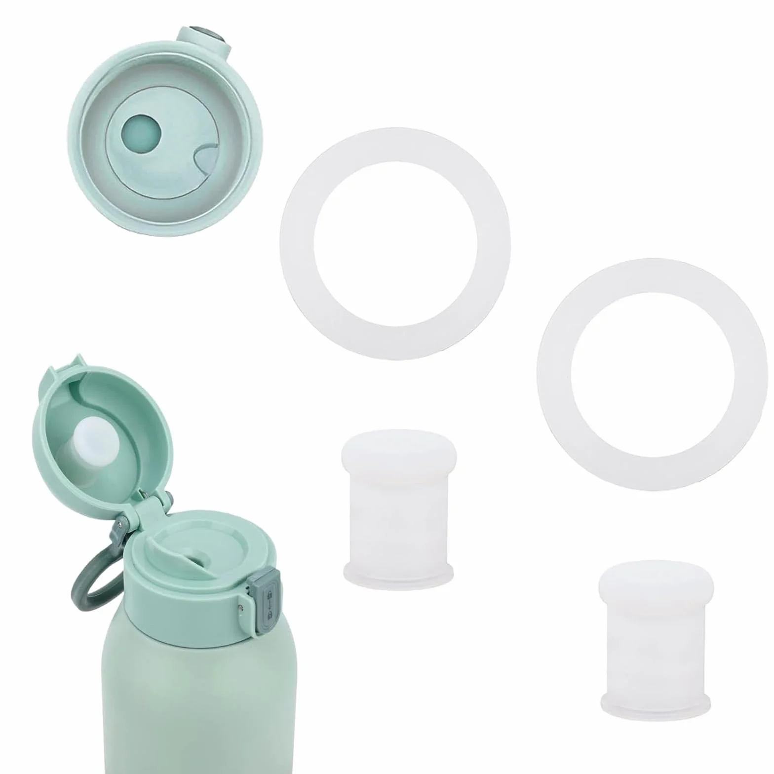 4pz Set di Accessori per Scaldabiberon Compatibile con Momcozy, Tappi Anti-Perdite e Anelli di Tenuta in Silicone Senza BPA per Scaldabiberon Portatile da 500ml