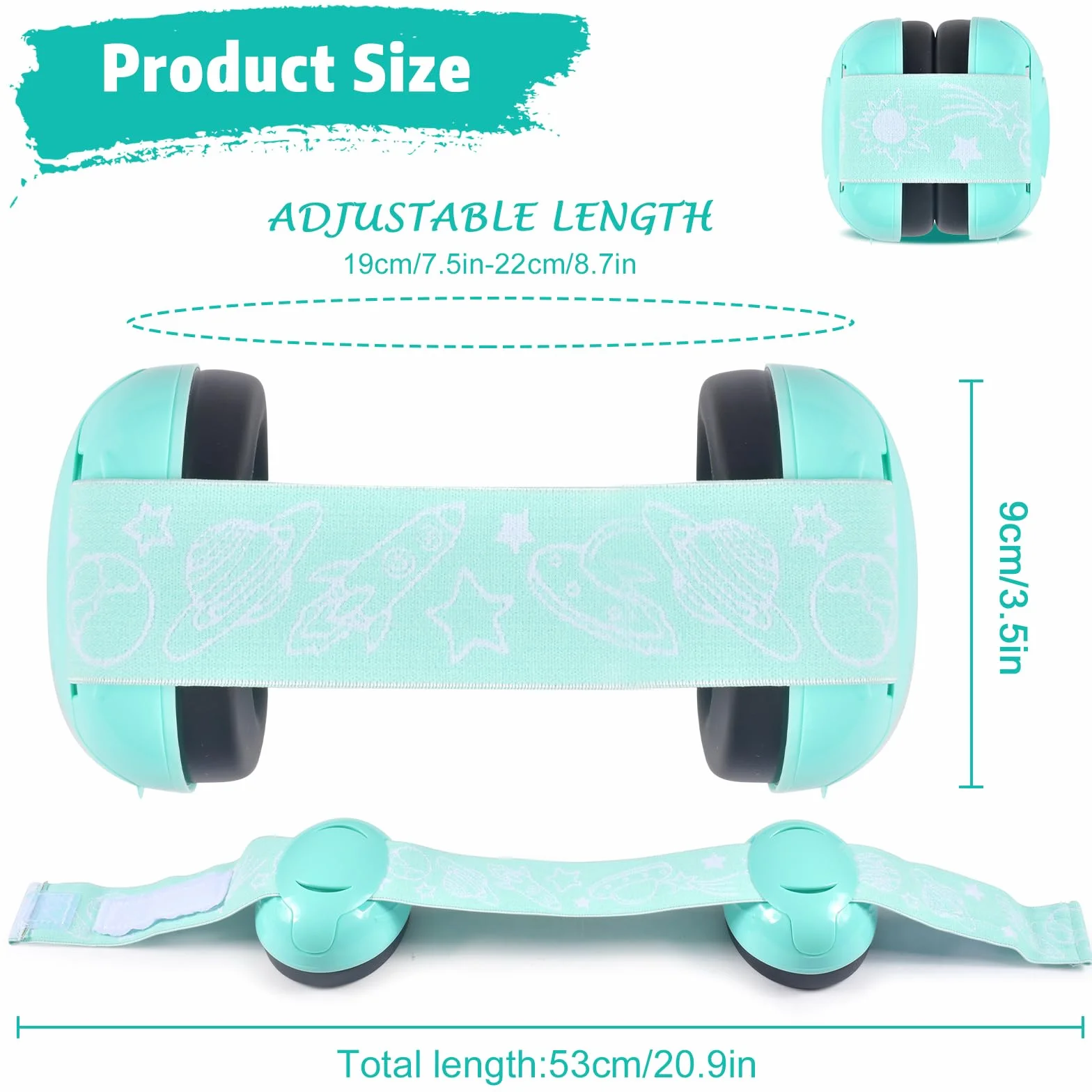 forhome Cuffie Antirumore Bambini, Protezione acustica per bambini, Cuffie Neonato Antirumore, Paraorecchie Pieghevoli, Adatto per Neonati di età Compresa tra 0 e 2 Anni (verde)