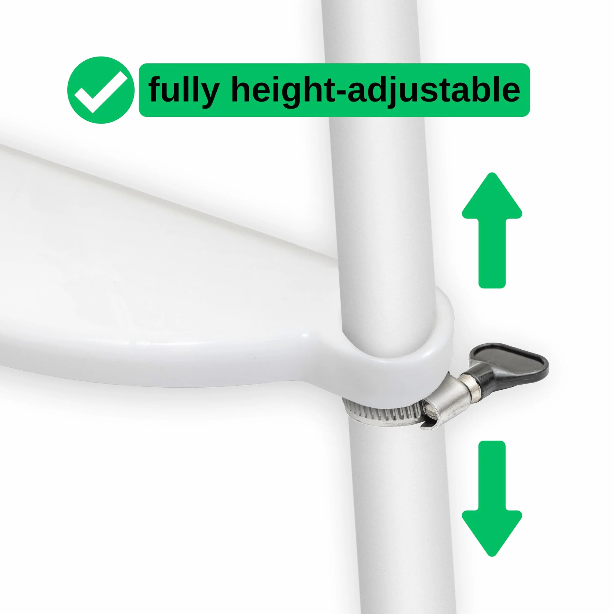 Poggiapiedi per seggiolone, 1 set, in bianco, compatibile con IKEA Antilop, regolabile in altezza con morsetti per il fissaggio alla gamba della sedia, poggiapiedi per seggiolone
