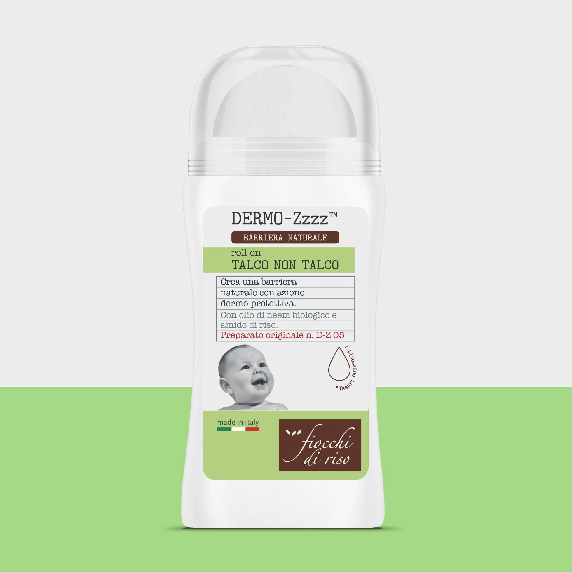 Fiocchi di Riso - ROLL-ON Talco NON Talco - 60ml - SUDORAZIONE E ZANZARE - Crea una barriera naturale dermo-protettiva con profumazione sgradita alle zanzare.