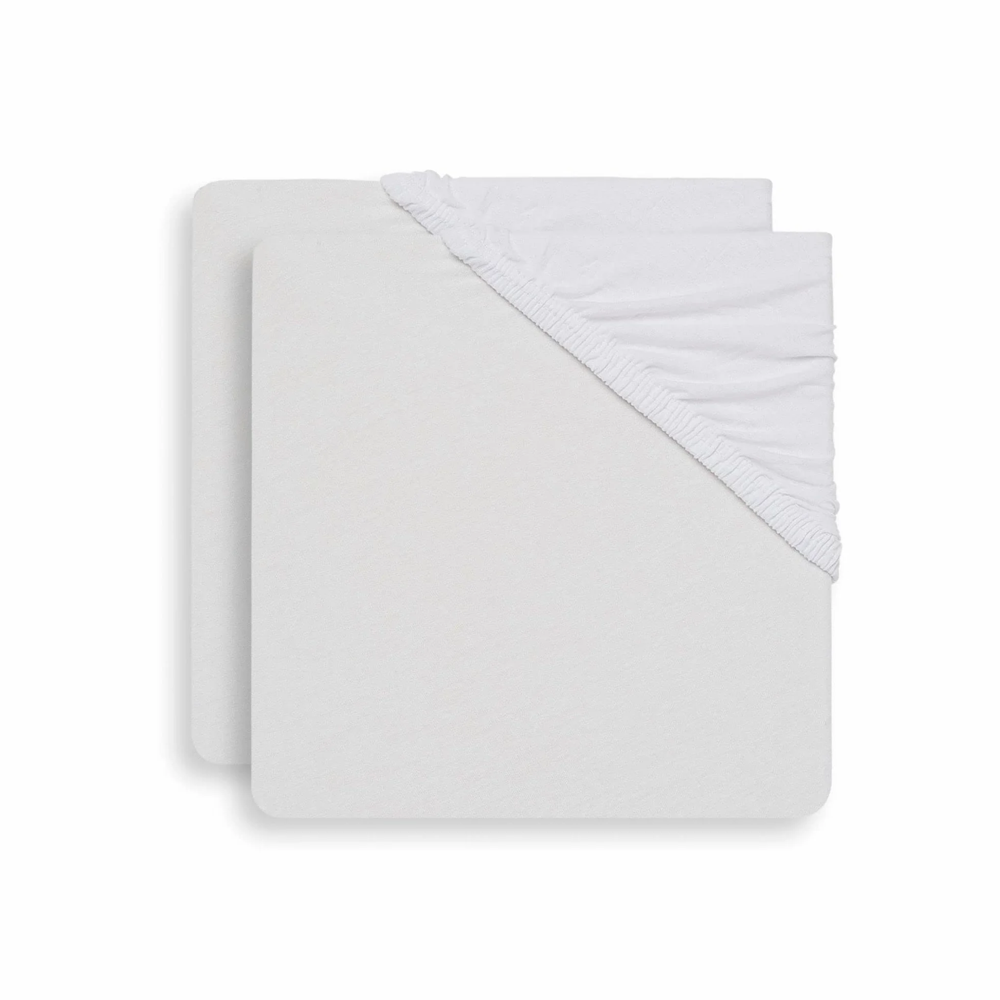 Jollein, set di 2 lenzuola in jersey, 75 x 95 cm, per tappeti parco bianco