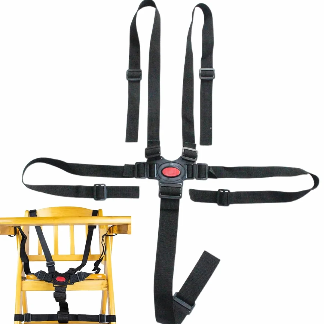 1Pcs Cinture Universali per Seggiolone Cinghie per Seggiolone a 5 Punti, Imbracatura per Seggiolone,Cinture Universali per Seggiolone, per passeggino, seggiolone, carrozzina, passeggino