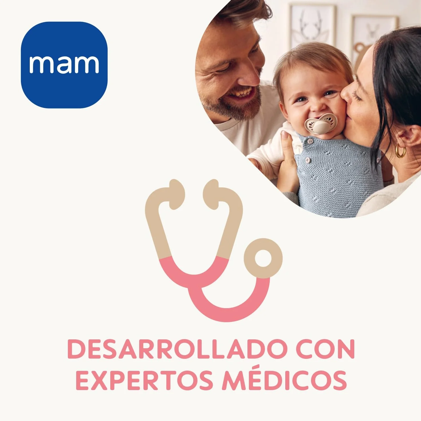 MAM Set de Recién Nacido, Set Regalo, Incluye: 2 Biberones Anticólico de 160ml, 1 Biberón Anticólico de 260ml, 1 Chupete Original Start, 1 Broche para Chupetes, a partir de 0 meses, Rosa