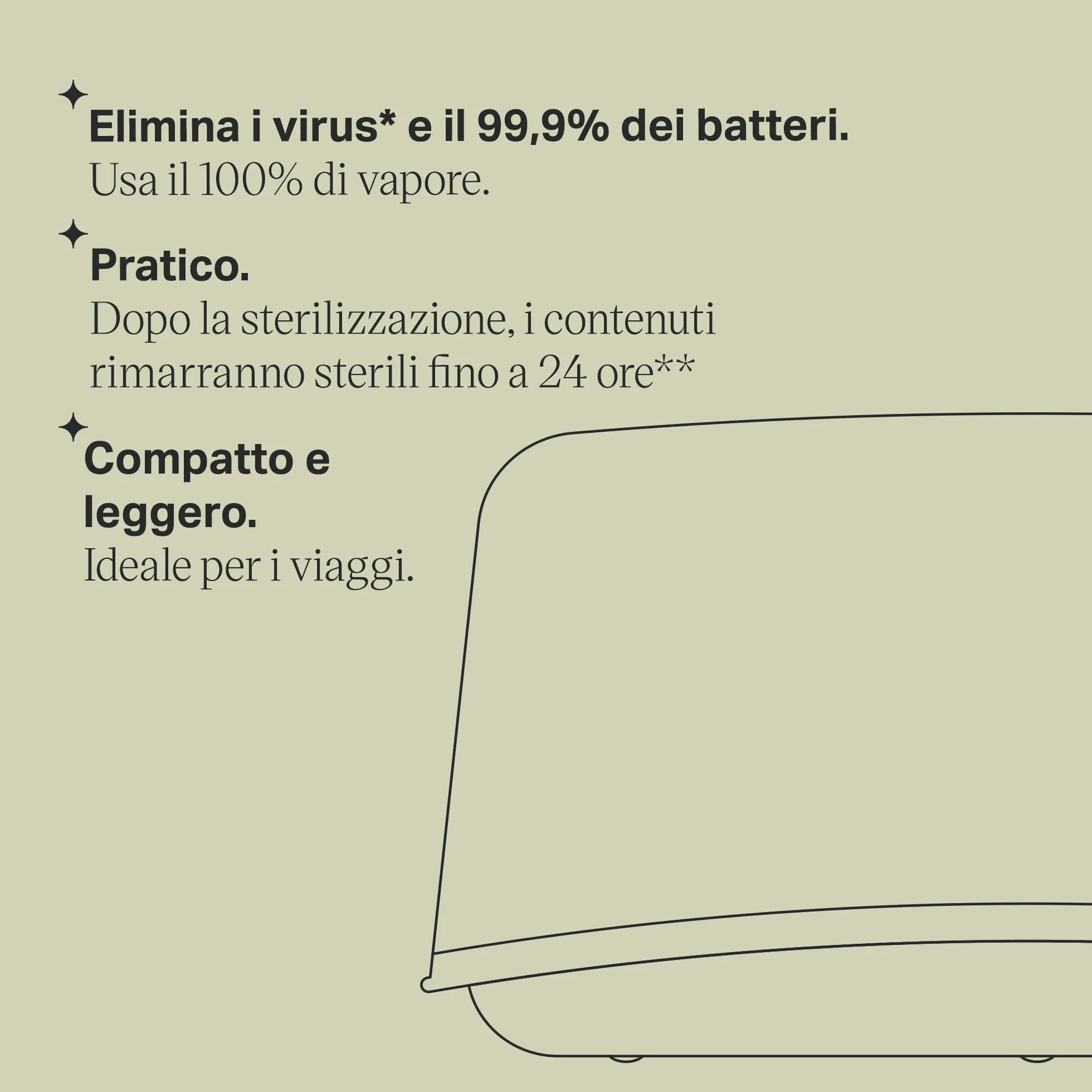 Tommee Tippee Sterilizzatore a vapore per microonde per biberon e accessori