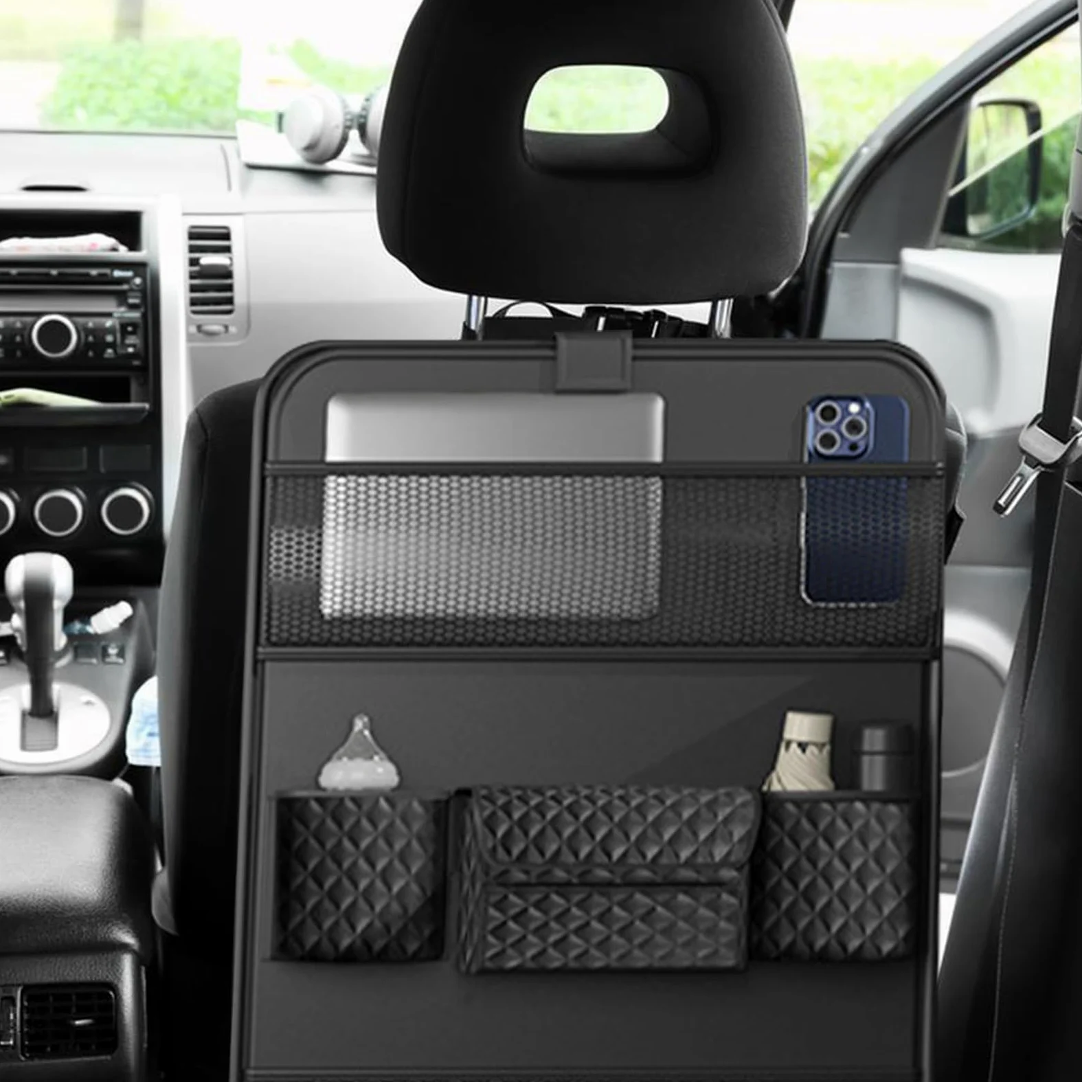 Organizzatore di auto sul sedile, organizzatore di stoccaggio posteriore | Scheda multiuso, da viaggio, supporto da tavolo pieghe