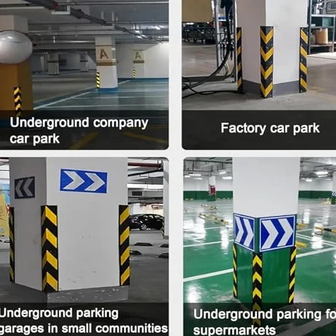 Protezioni angolari riflettenti da parete, a strisce gialle, per garage, parcheggio, magazzino, ufficio, lunghezza 60 cm, migliorano la sicurezza e la visibilità