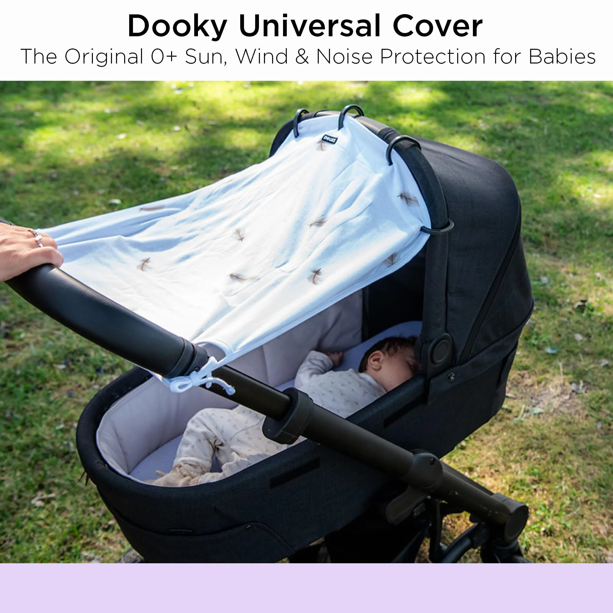 The Original Dooky 126601 Tendina Parasole Universale per Passeggino e Carrozzina, Protegge da Luce, Vento, Rumore, Dandelion - 100 g