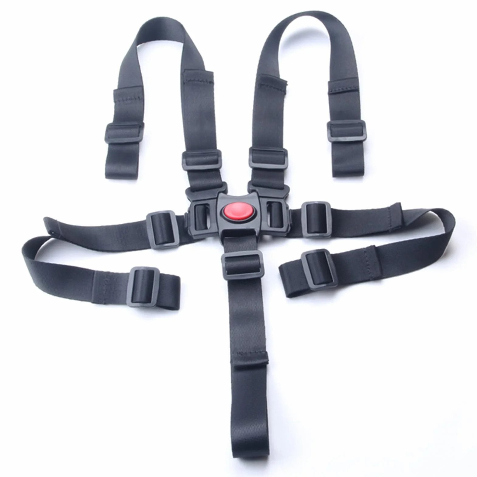Cinture Passeggino Universali, Seggiolone Cintura Imbracatura di Sicurezza per Bambini, Passeggini Cintura Seggiolone a Regolabile Cinghie Universale per Auto Carrozzina Seggiolon (Nero)