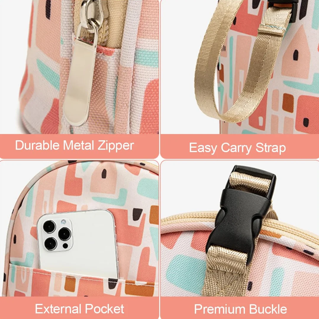 Borsa Termica Biberon per Latte Materno, Borsa Isotermica per Bottiglie, Piccola Borsa Termica Porta Pranzo per Picnic Frutta Mamma