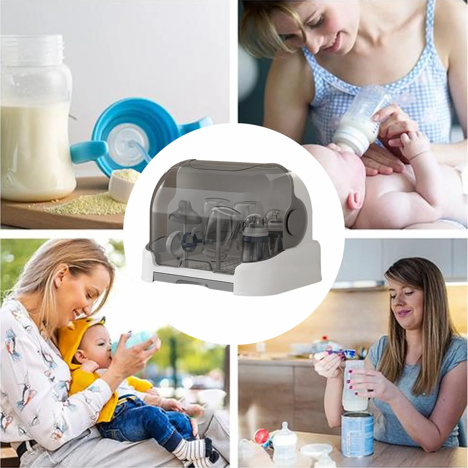 Stendino per biberon, Stendino per biberon, per bottiglie antipolvere, Scatola portabottiglie per bambini con buona protezione sigillante