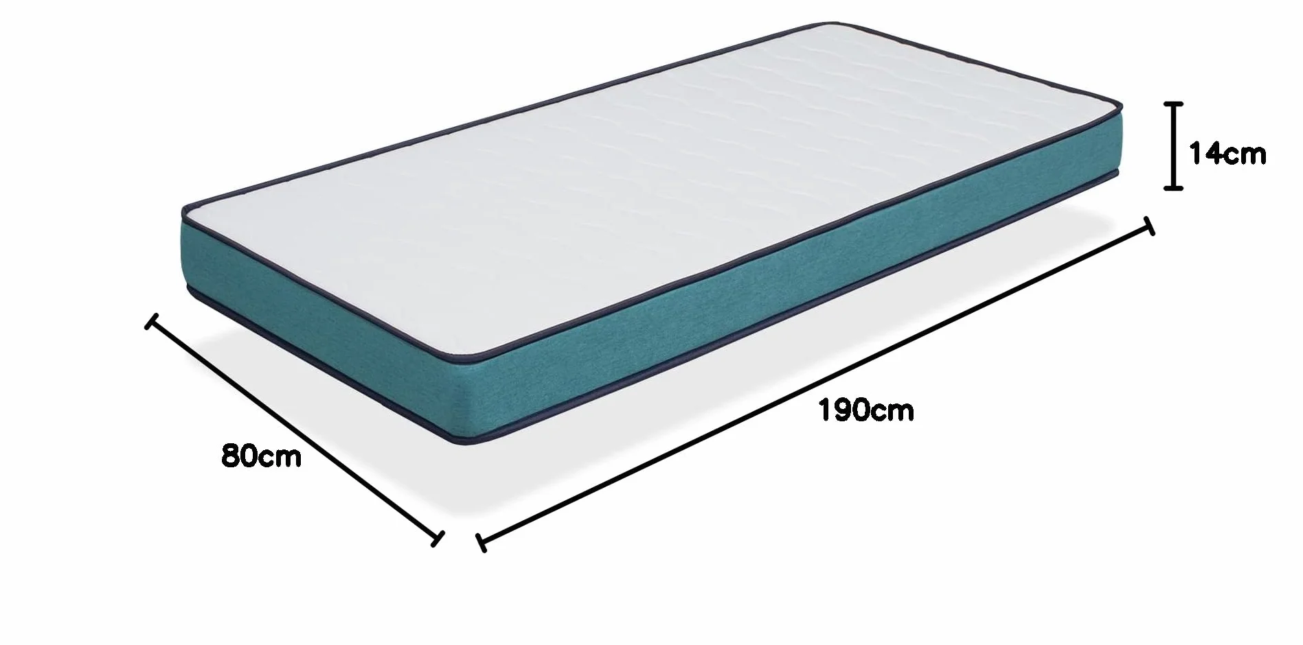 DORMISSIMO Materasso 80X190 LETTO BAMBINI, Altezza 14 CM, PROMO CONFORT ergonomico, Traspirante, Memory. Ideale per letto estraibile