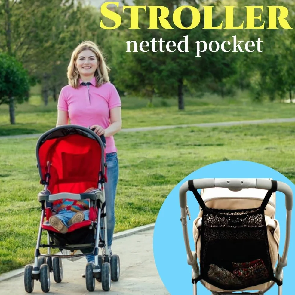 Rete Portaoggetti Universale,Borsa in Rete per Passeggino,Borse per Spesa,Rete per Carrello,Carrozzina e Passeggini,Tasca a Rete sul Retro del Passeggino,Organizer per Passeggino
