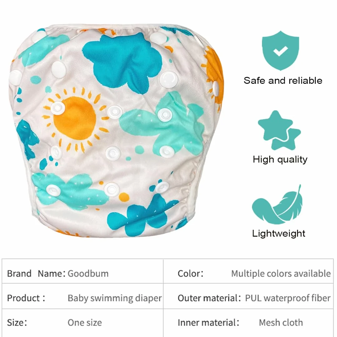 1 Pezzo Pannolino da Bagno Nuovo, Riutilizzabile, Adorabile, con Volant, per Bambine/Ragazze, Costume Contenitivo Neonata, Costumino, Pannolino Piscina Neonato (1-2 anni)
