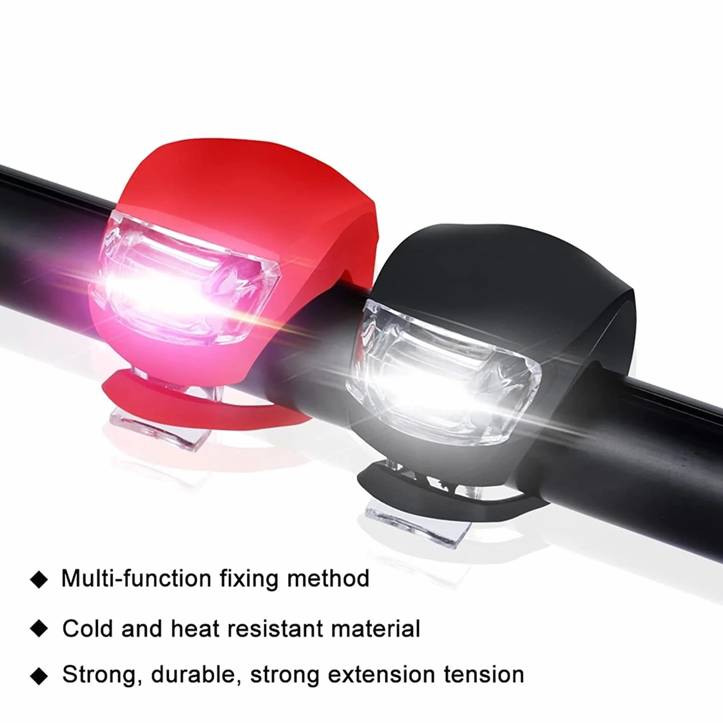4 luci per carrozzina in silicone: luci LED impermeabili in silicone, luce per carrozzina con LED luminoso e 3 funzioni luminose, luce a LED per passeggino, attività all'aperto, corridore
