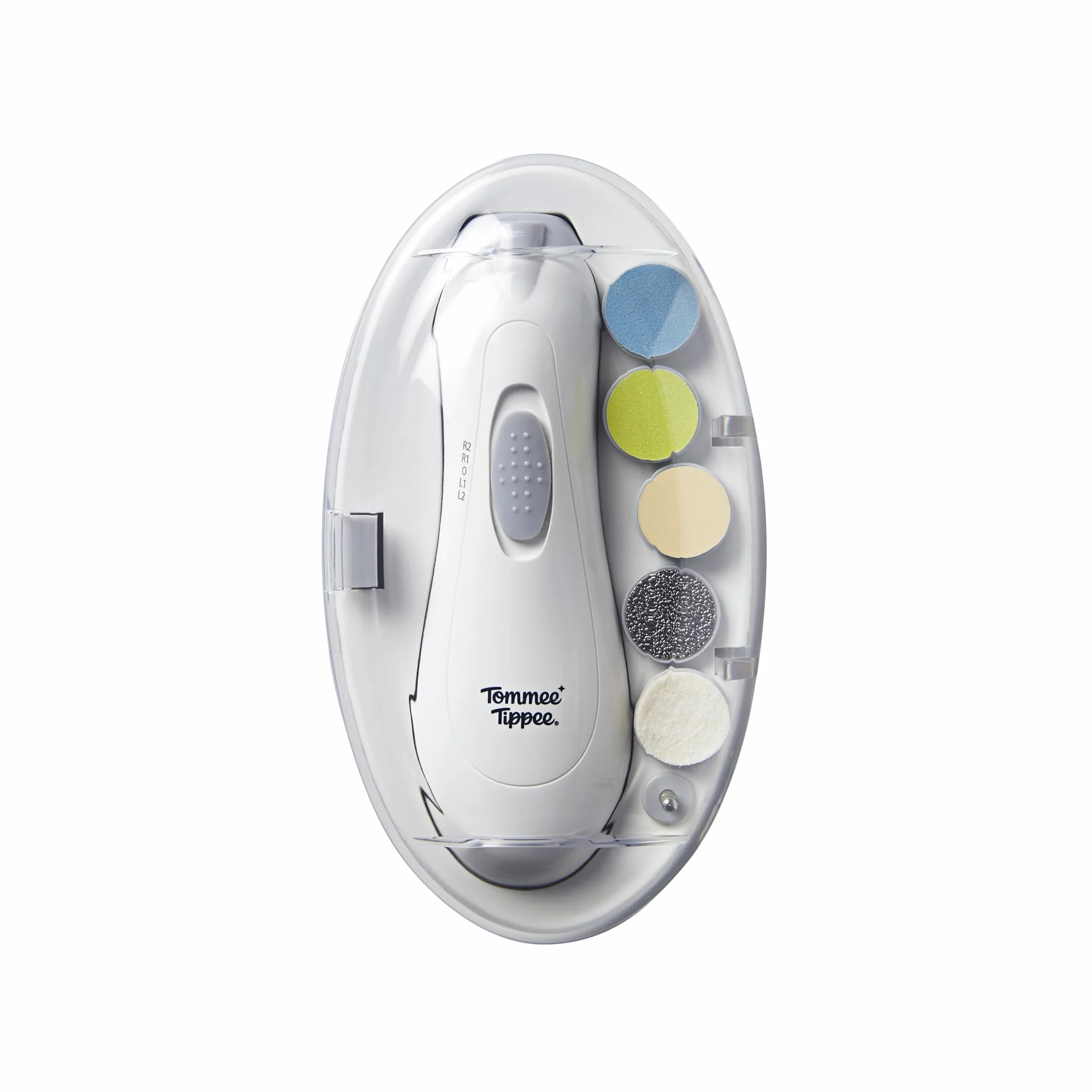 Tommee Tippee Limetta per Unghie per Bambini e Adulti, Tagliaunghie a Batteria con 6 Innesti e Luce LED