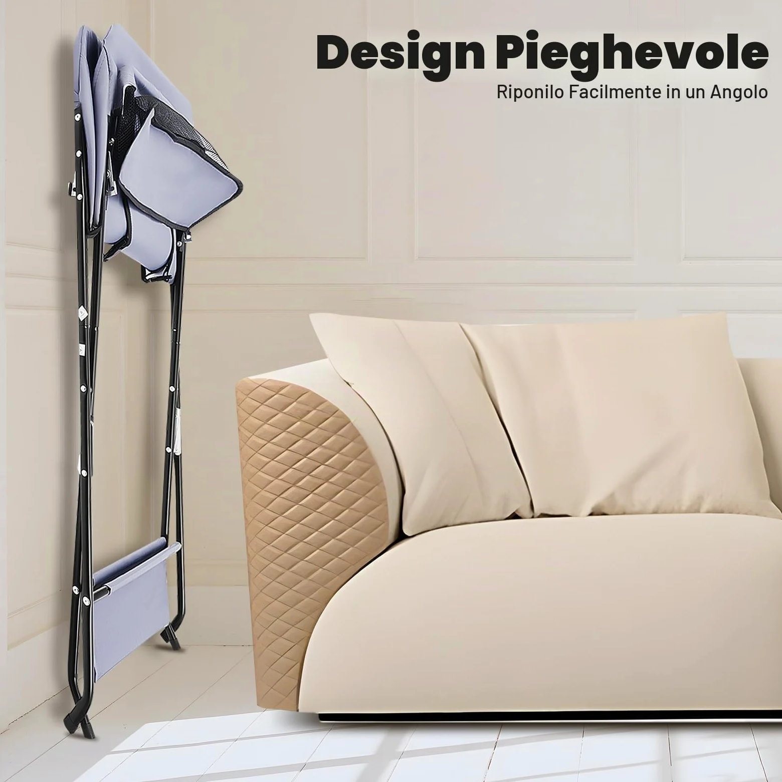 Fasciatoio portatile per bambini, pieghevole, fasciatoio pieghevole, con fasciatoio sottile, cintura di sicurezza e scomparti (grigio scuro)