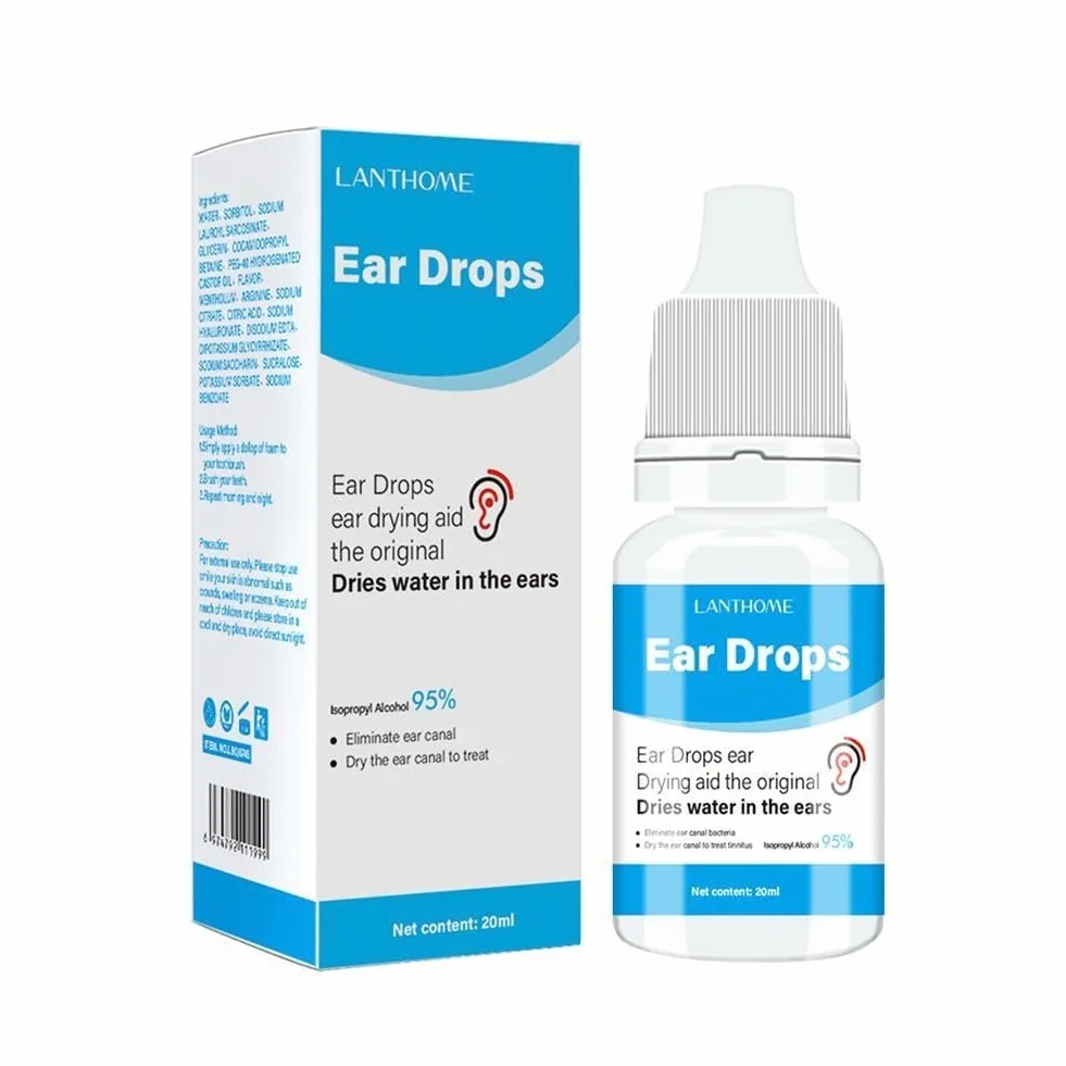 20 ml di gocce auricolari per la cura dell'otite media, gocce per il dolore all'orecchio, prurito, otite acuta, infezione batterica, rimozione, trattamento, pulizia del cerume