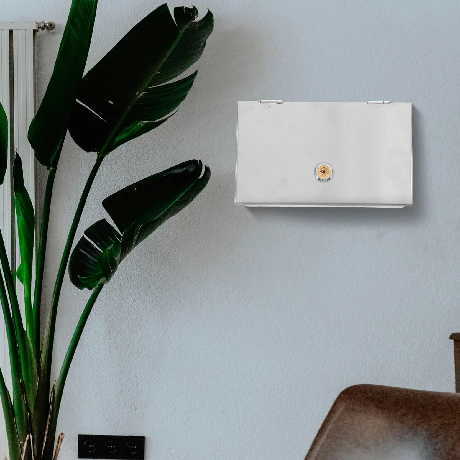 Cabilock Copri Termostato Chiave in Acciaio Inossidabile, Copripresa Elettrica da Muro Resistente e Sicuro per Protezione Prese Casa e Ufficio