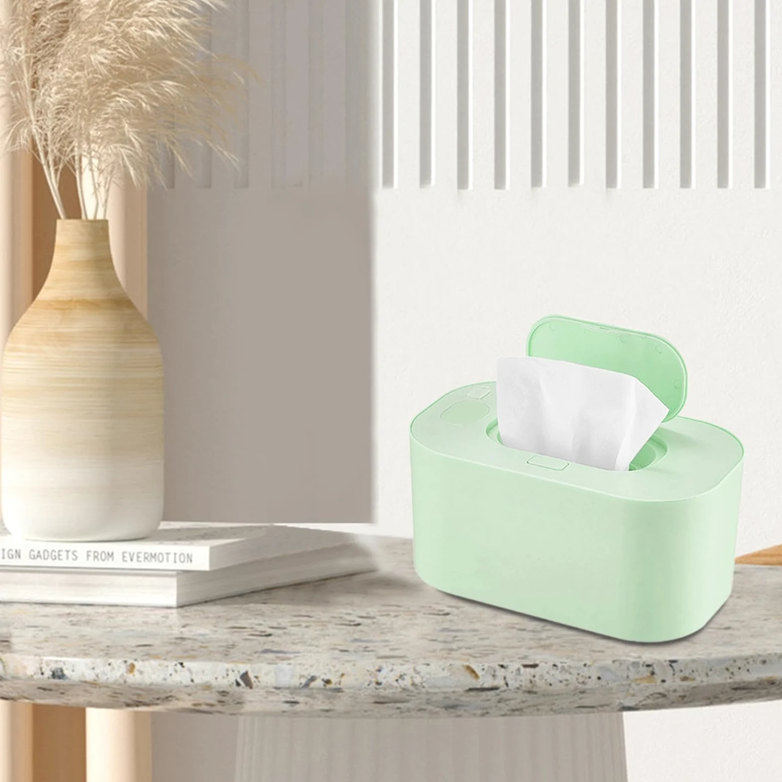 Generic Scalda Salviettine, Scalda Carta Igienica, Dispenser Termico per Salviettine Umide Calde, Scatola di Salviettine Riscaldate per Uso Esterno, Verde, Taglia unica bambino