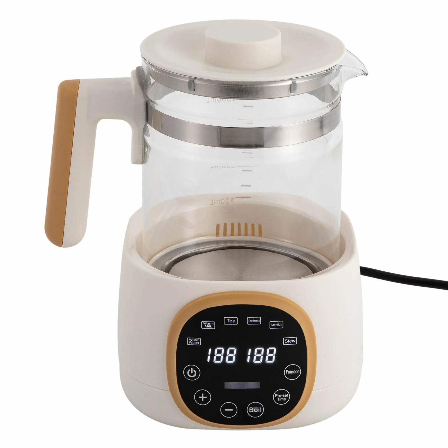 MINRS scaldabiberon per neonati, 72 ore, scaldabiberon per bambini, con funzione di mantenimento in caldo, controllo della temperatura, funzione memoria, display digitali LED, 1,3 l