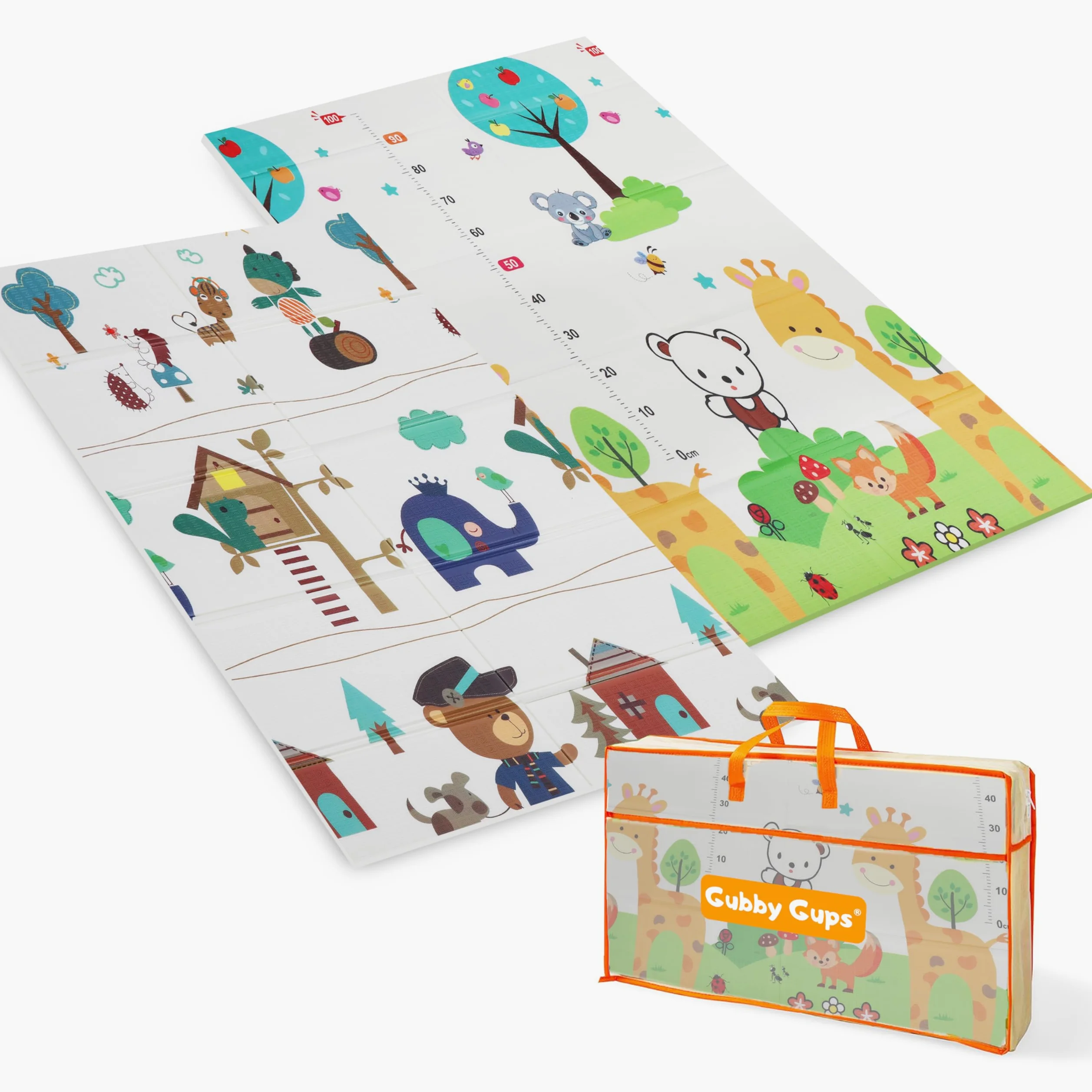 Tappetino da gioco per bambini GUBBY GUPS, pieghevole, impermeabile, antiscivolo, reversibile, atossico, privo di sostanze inquinanti, realizzato in schiuma XPE - 180 x 120 x 1 cm