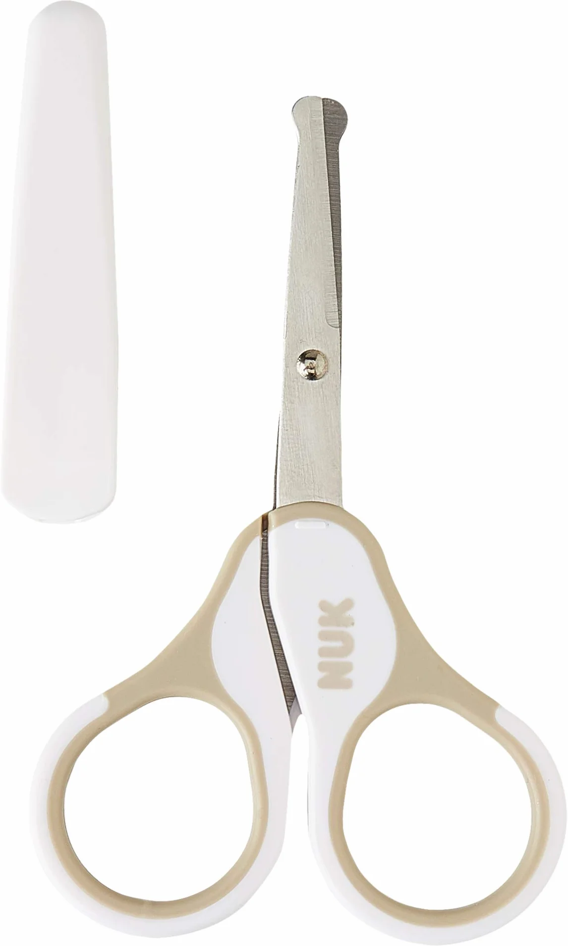 NUK forbici per unghie per bambini con cappuccio protettivo | Grigio