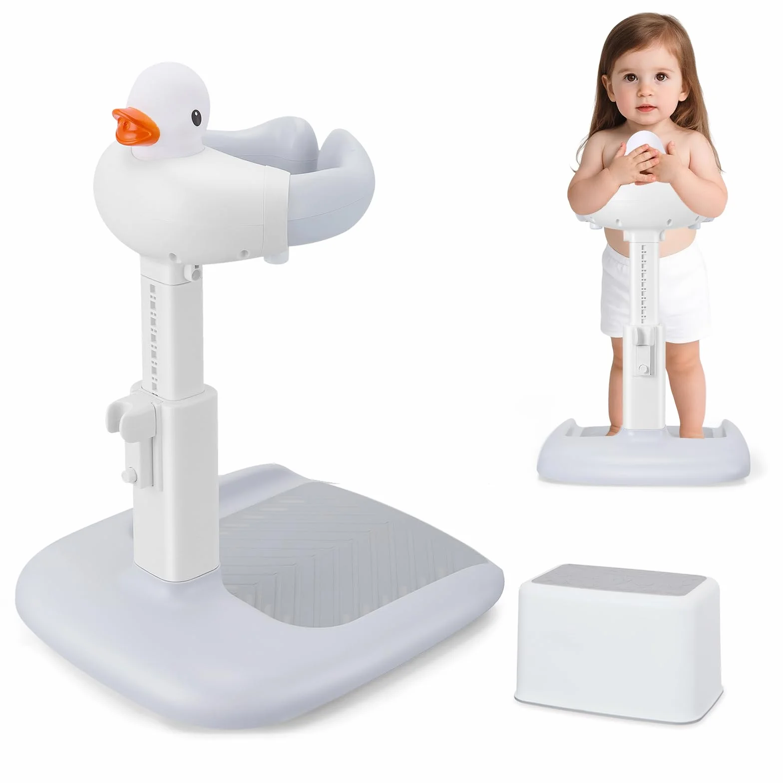 Supporto per Vasca Da Bagno per Bambini,Vasca da bagno per bambini con supporto,torre da bagno regolabile per bambini per alzarsi in piedi,Stand Da Viaggio per ne onati e bambi ni piccoli